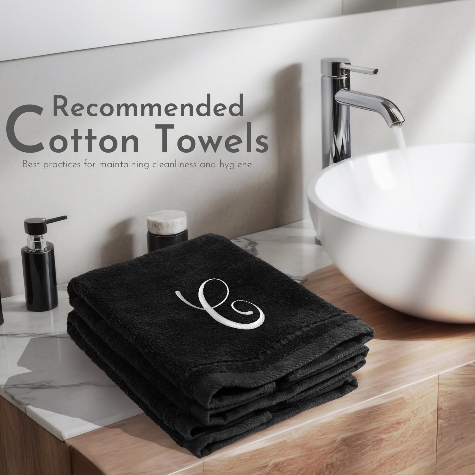 Personalized Monogrammed Hand Towels Set of 2 - 100% Cotton Embroidered Bathroom Towels 11