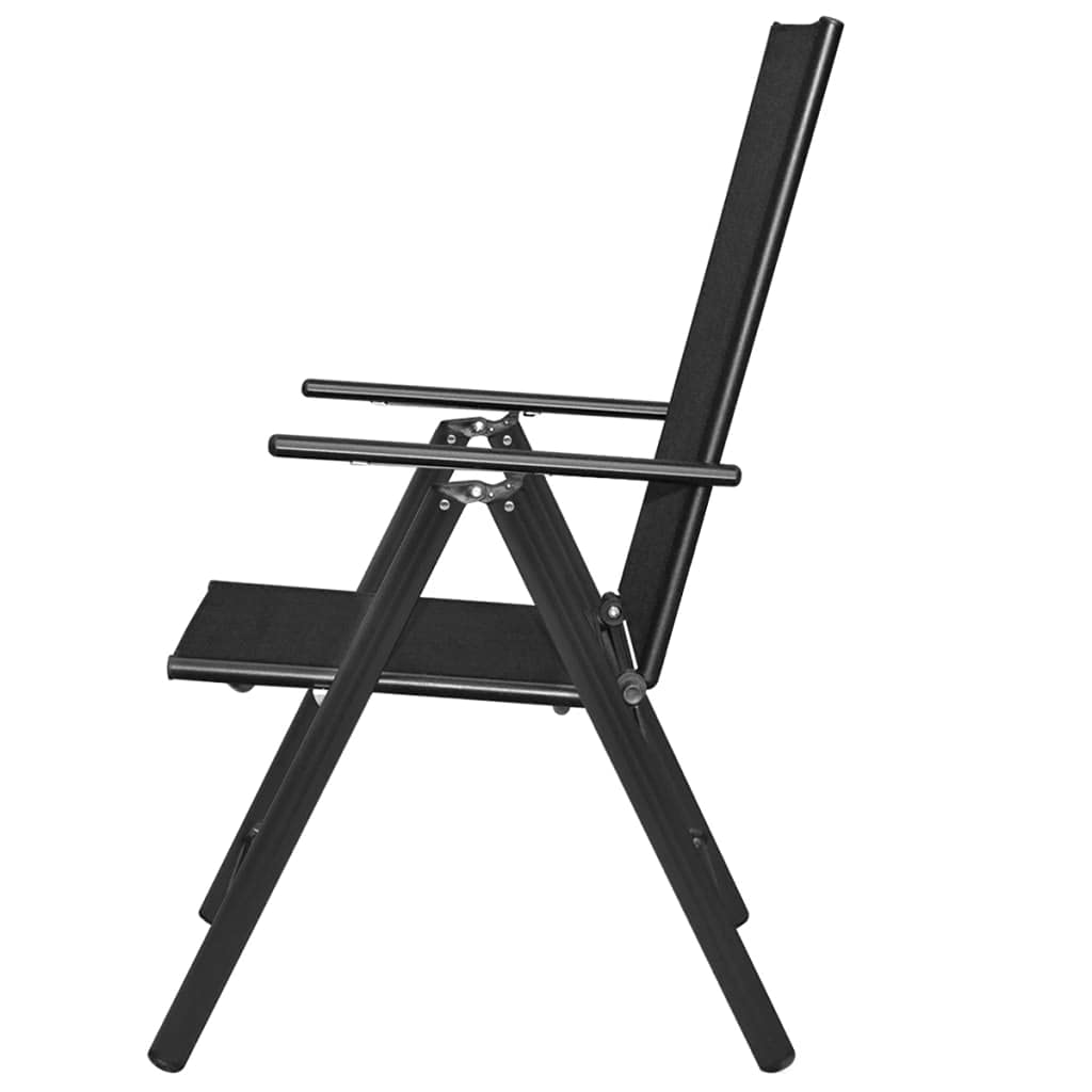 4-Pack Folding Patio Chairs - Lightweight Aluminum Frame & Durable Textilene Fabric in Black - Perfect for Outdoor, Poolside, Garden, and Backyard Relaxation