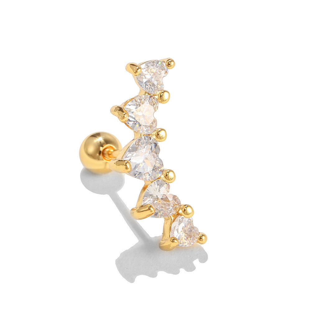 20G Star in a Row Cartilage Ear Crawler Earrings for Women - Trendy Body Jewelry for Helix, Tragus & Conch Piercings - Perfect for Parties, Dates & Everyday Wear (EGD0498)