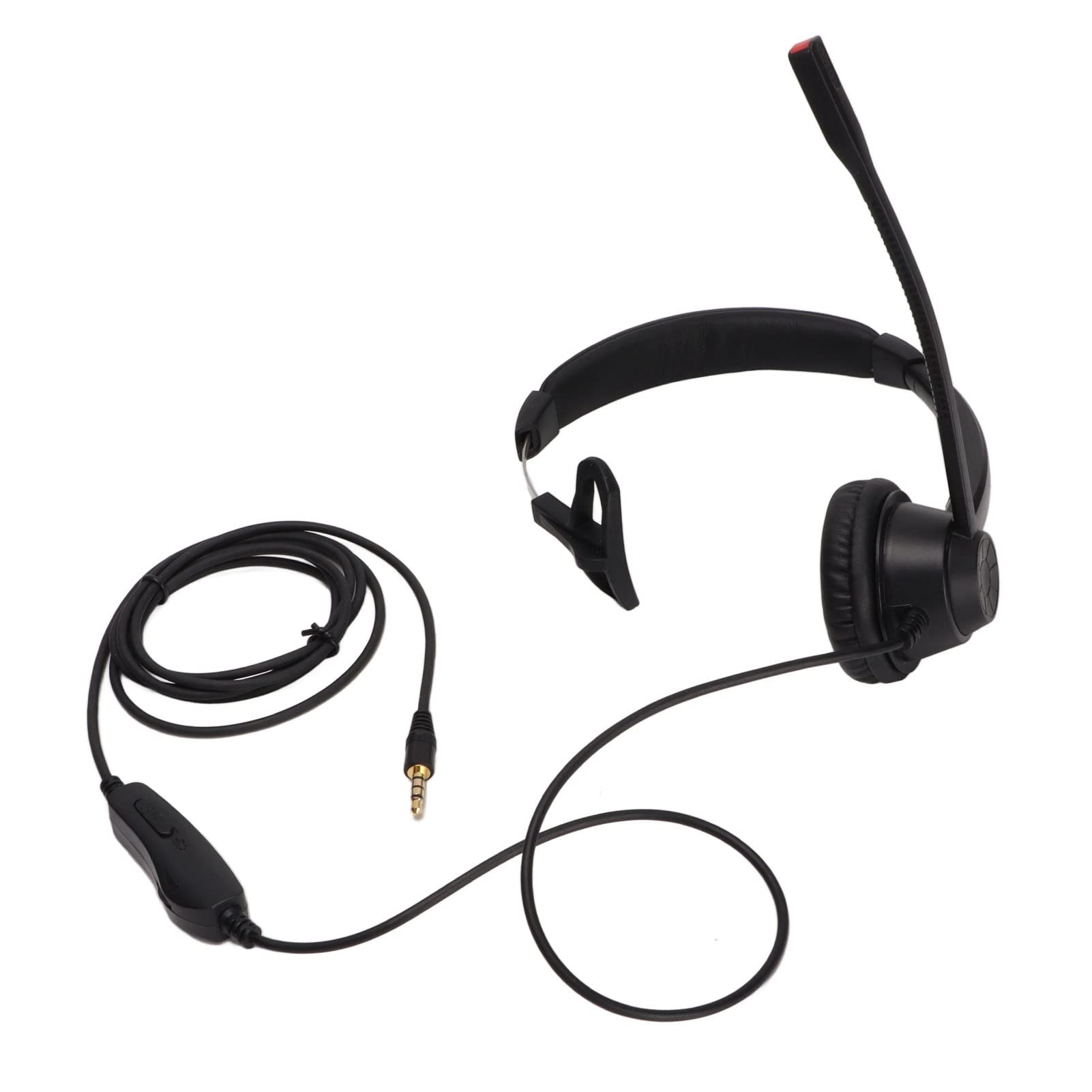 Kadimendium Mono Headset with Microphone - Noise Canceling Soft Earplug for Telemarketing, Call Centers & Customer Service - Plug & Play Volume Adjustment - Comfortable for Long Hours Use