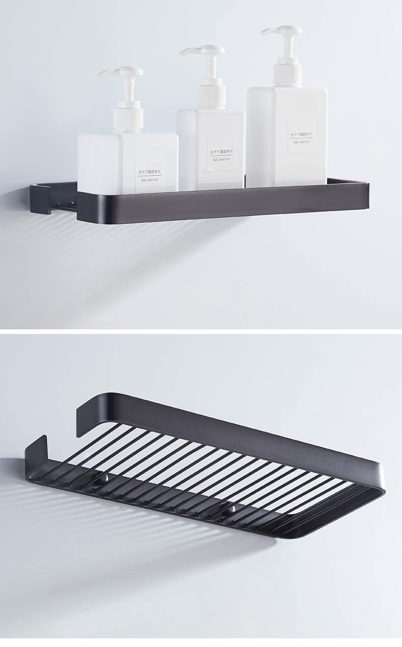 Wall Mounted Brass Bathroom Shelf - Shower Organizer for Shampoo & Toiletries