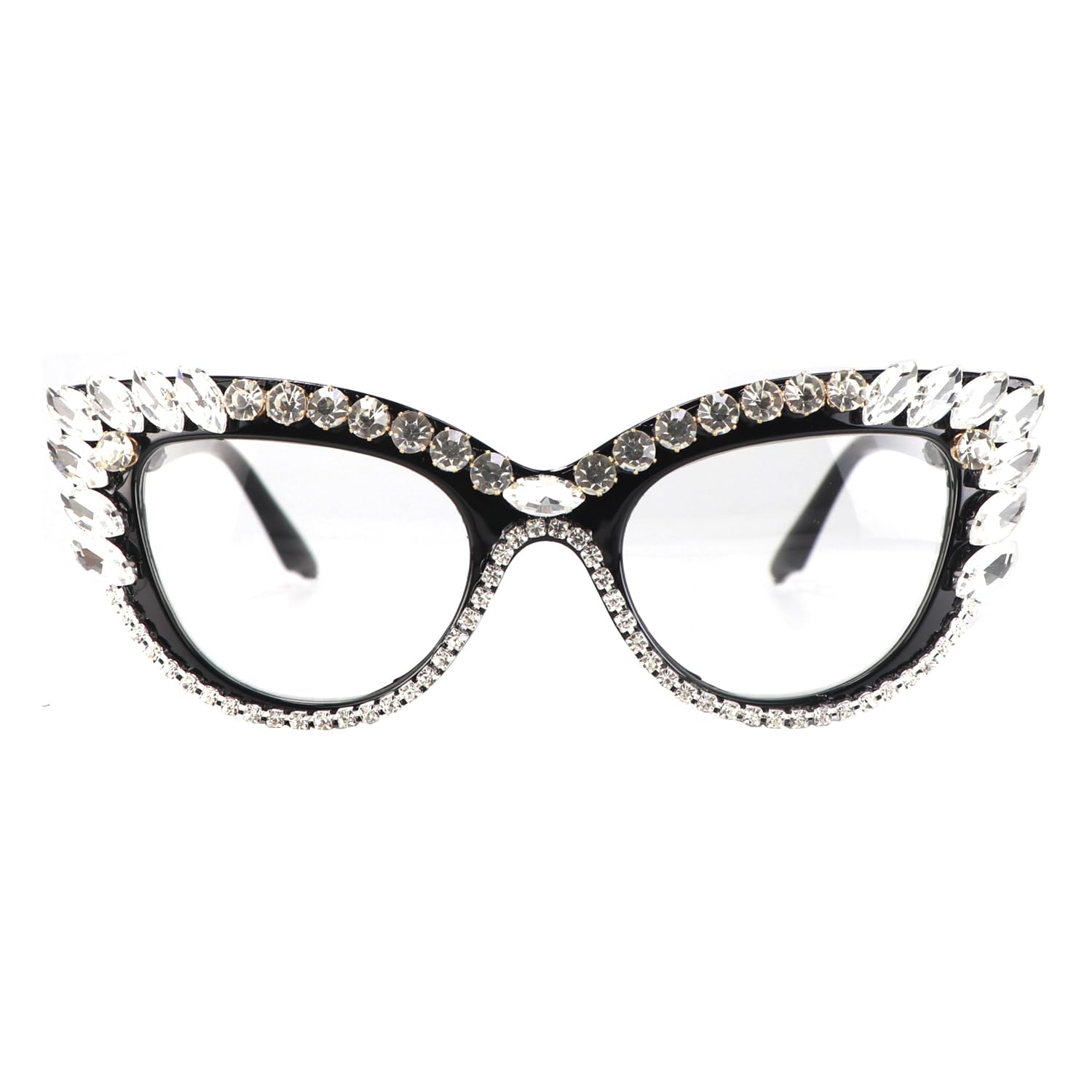 Blue Light Blocking Cat Eye Reading Glasses for Women - Stylish Rhinestone Computer Glasses with UV Protection | Perfect for Office Work, Screen Time & Fashion Accessories