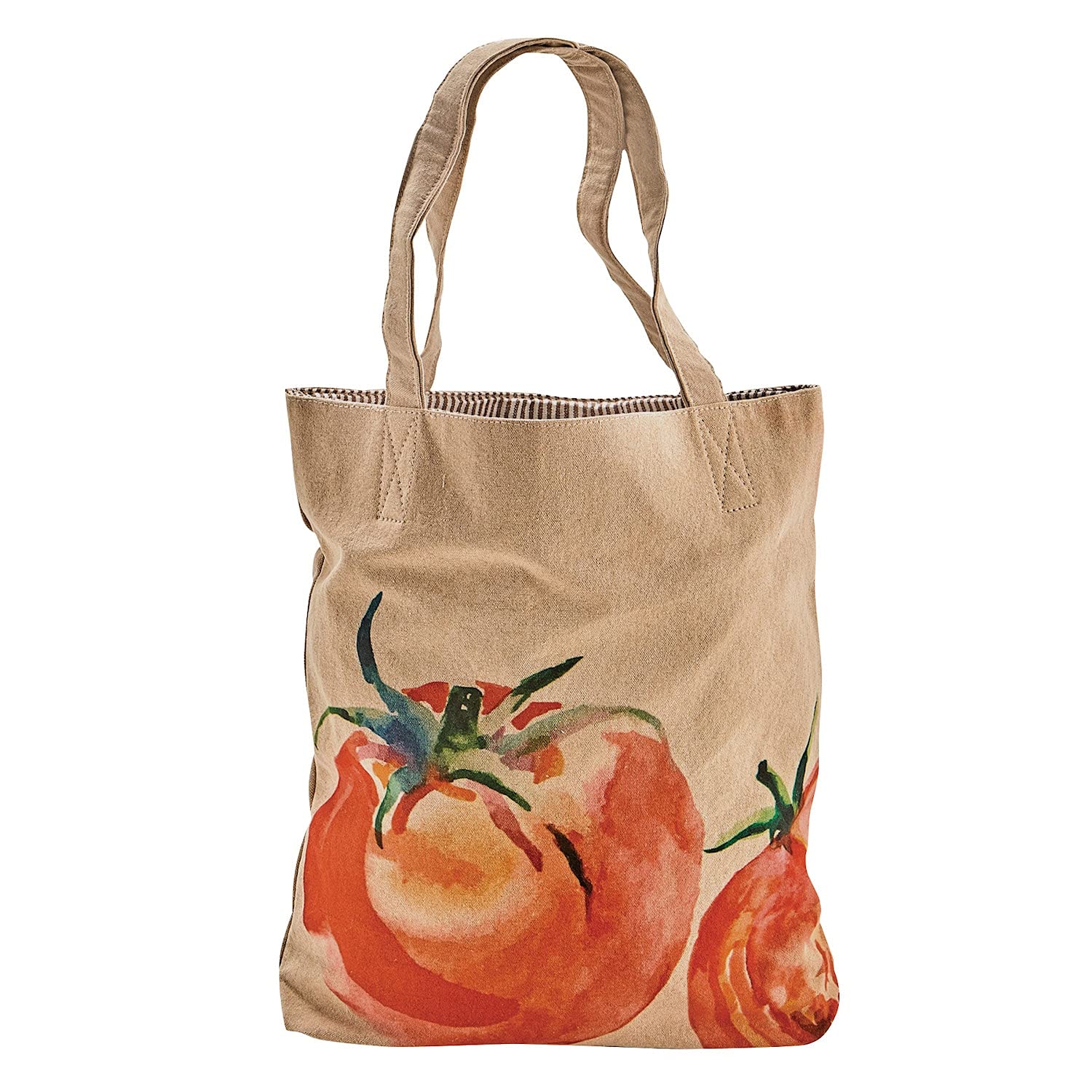 FLORIANA Vegetable Market Tote Bags - Eco-Friendly Reusable Grocery Bags with Tomato Print - Perfect for Farmers Market, Grocery Shopping & Picnic