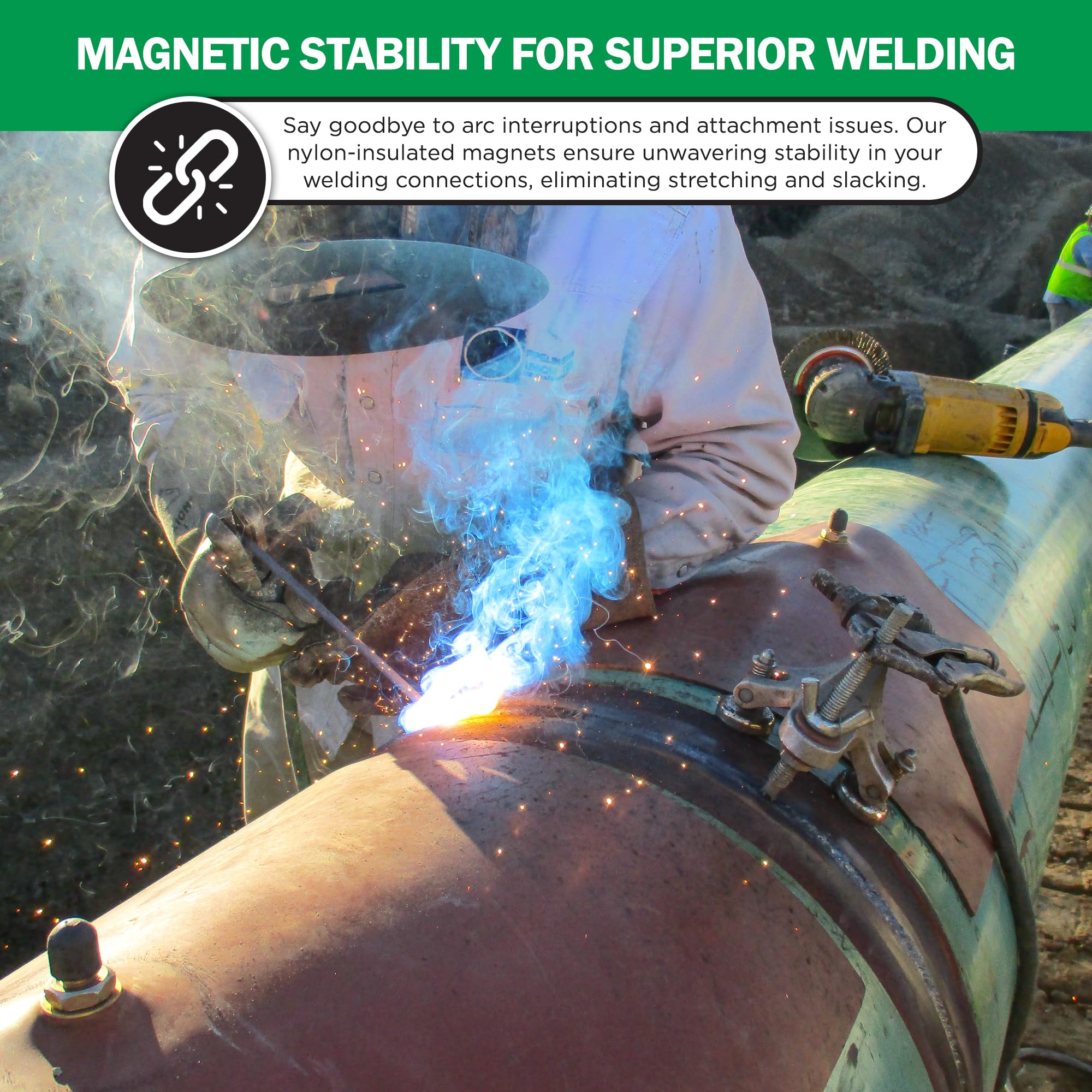 Welding Grasshopper - Heavy Duty Ground Clamp for Pipes & Metal Plates | Ergonomic Arc Welding Tool with Lightweight Design | Perfect for Construction, Automotive Repair & DIY Metal Projects