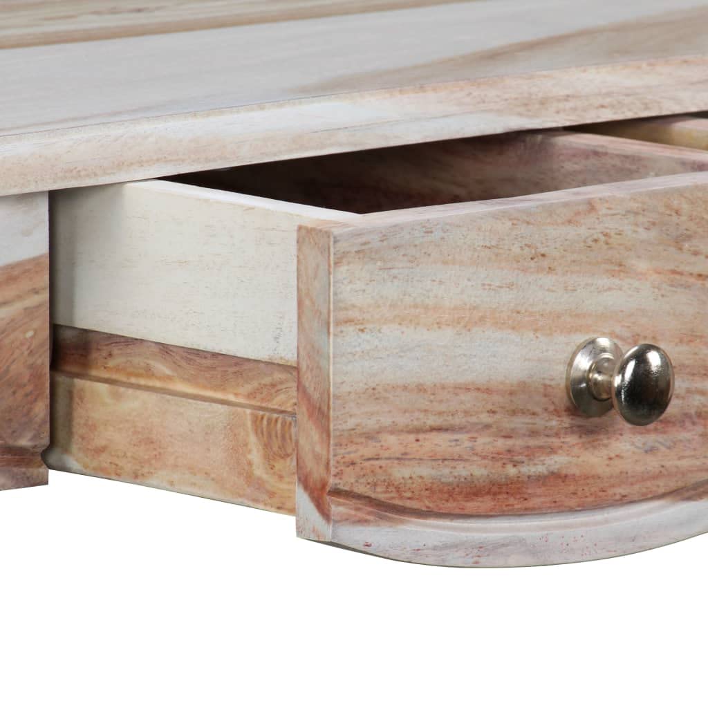 Solid Sheesham Wood Console Table with 3 Drawers - 43.3