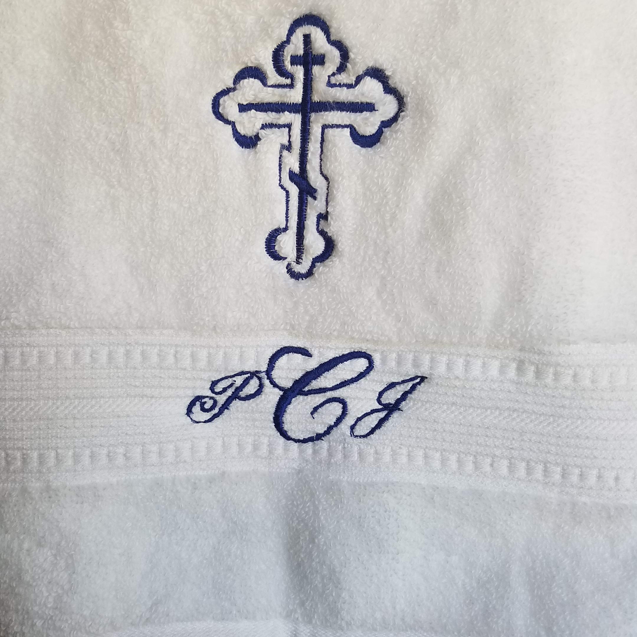 Personalized Greek Orthodox Baptism Gift Set - Embroidered Baptism Towel, Candles & Anointing Oil with Monogram - Perfect for Christening Ceremony & Baby's First Bath