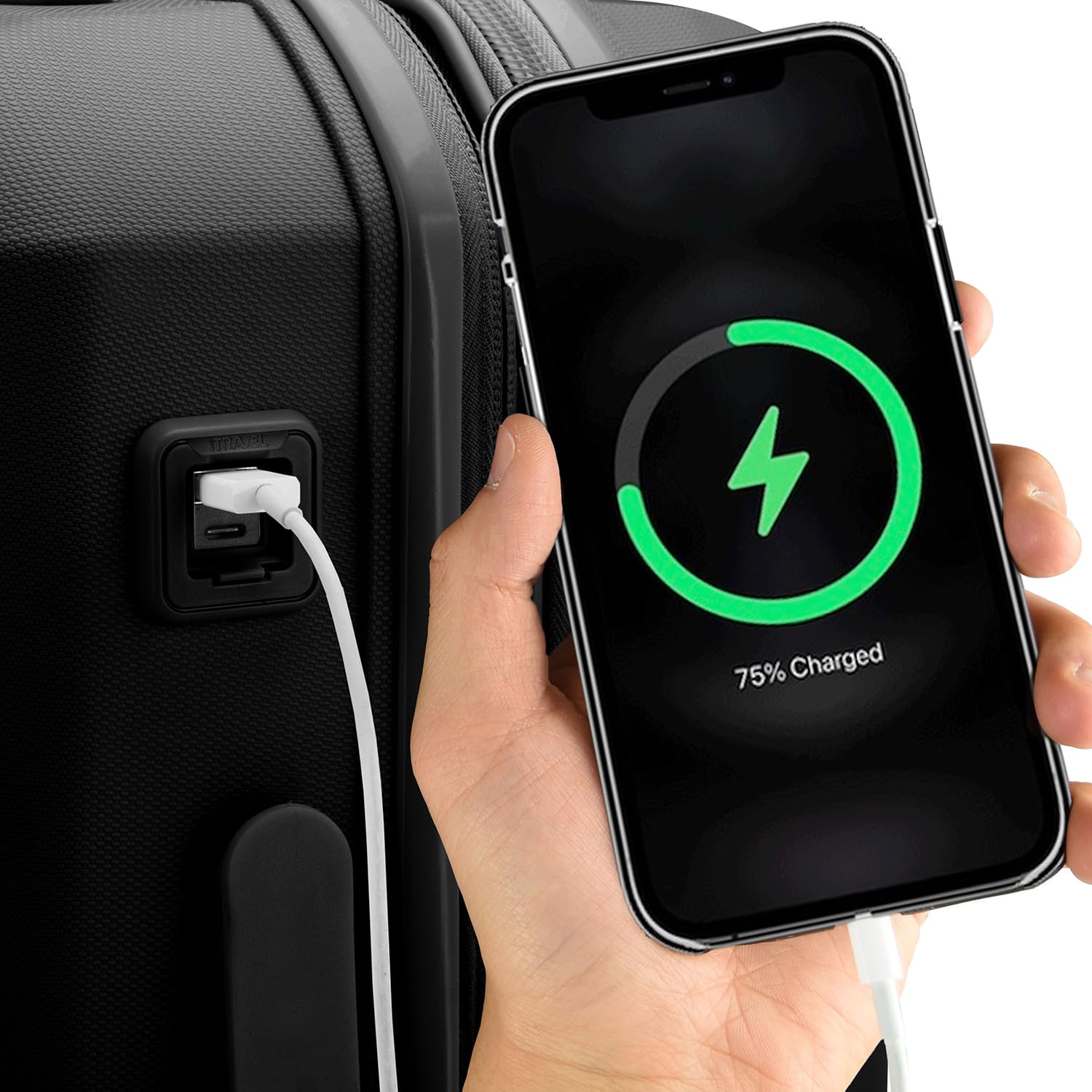 Traveler's Choice Pagosa Durable Expandable Hardshell Spinner Suitcase - Black Check-in Luggage for Air Travel & Business Trips