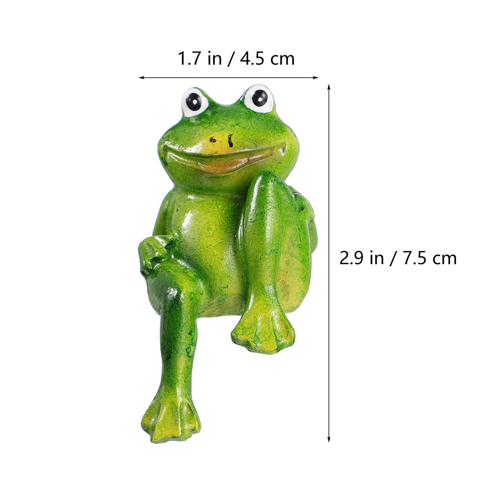 DOITOOL 1 Pair Resin Frog Ornaments - Unique Frog Figurines for Desktop, Bonsai Craft, Home Decor - Lovely Mini Frog Decor for Office, Living Room, Garden & Gift Ideas