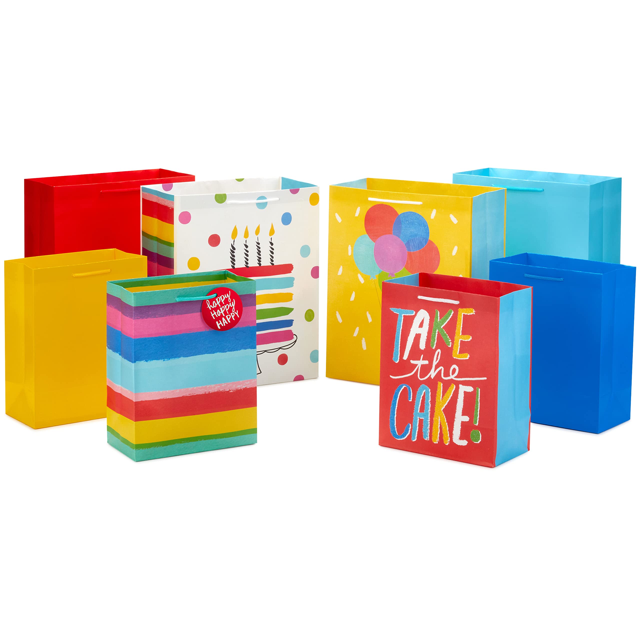 Hallmark Assorted Birthday Gift Bags Set of 8 - 4 Medium 9