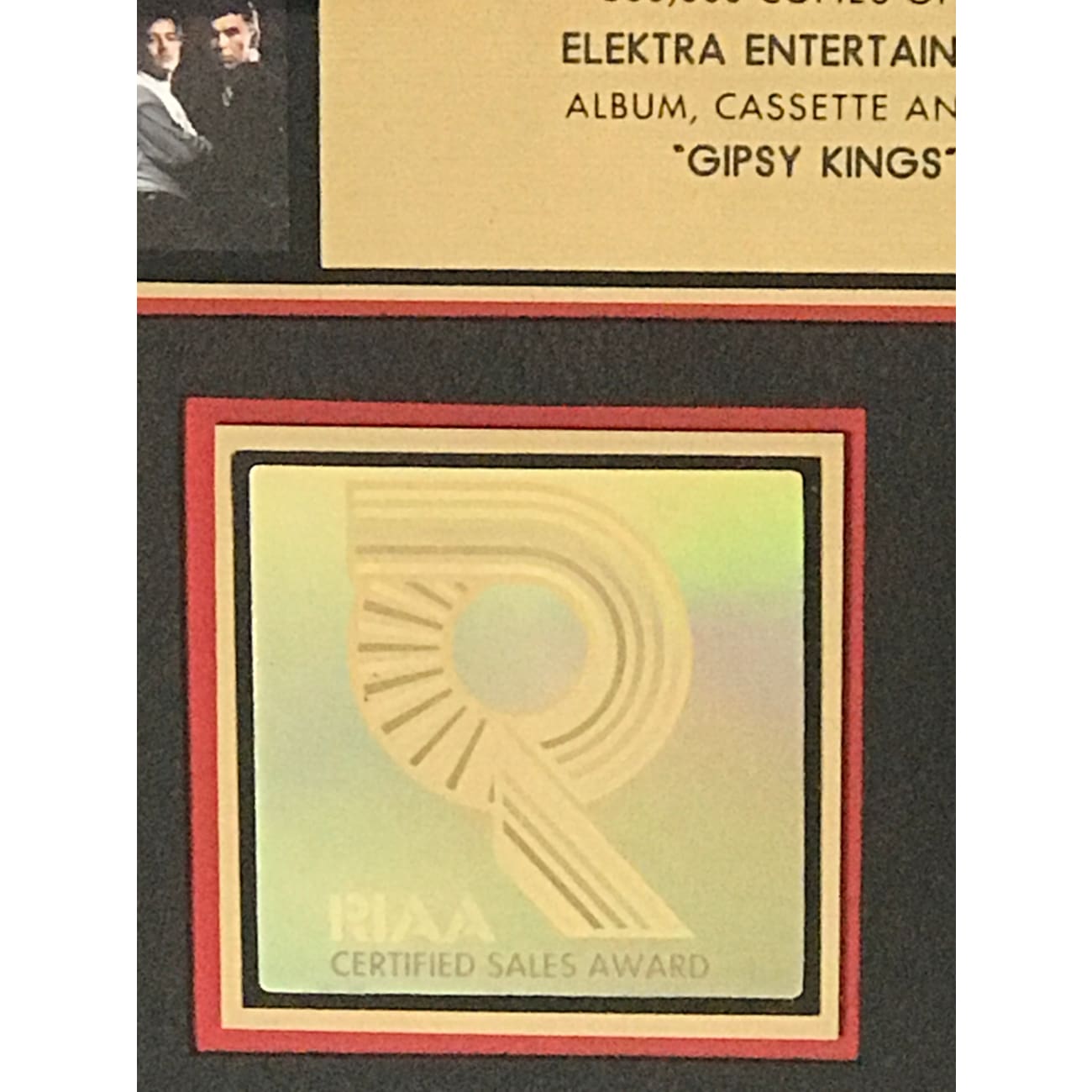Gipsy Kings Self-Titled RIAA Gold Album Award - Certified Collectible Music Memorabilia for Fans & Display