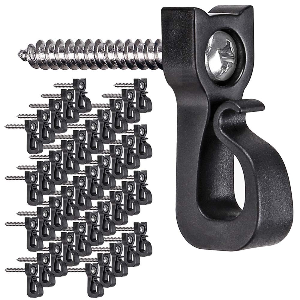 Dolibest 40-Pack Q-Hangers - Christmas Light Hooks with Phillips Screw for Indoor/Outdoor LED Fairy Lights, Garage & Holiday Decor - Easy Release Wire Hangers for Year-Round Party Lighting