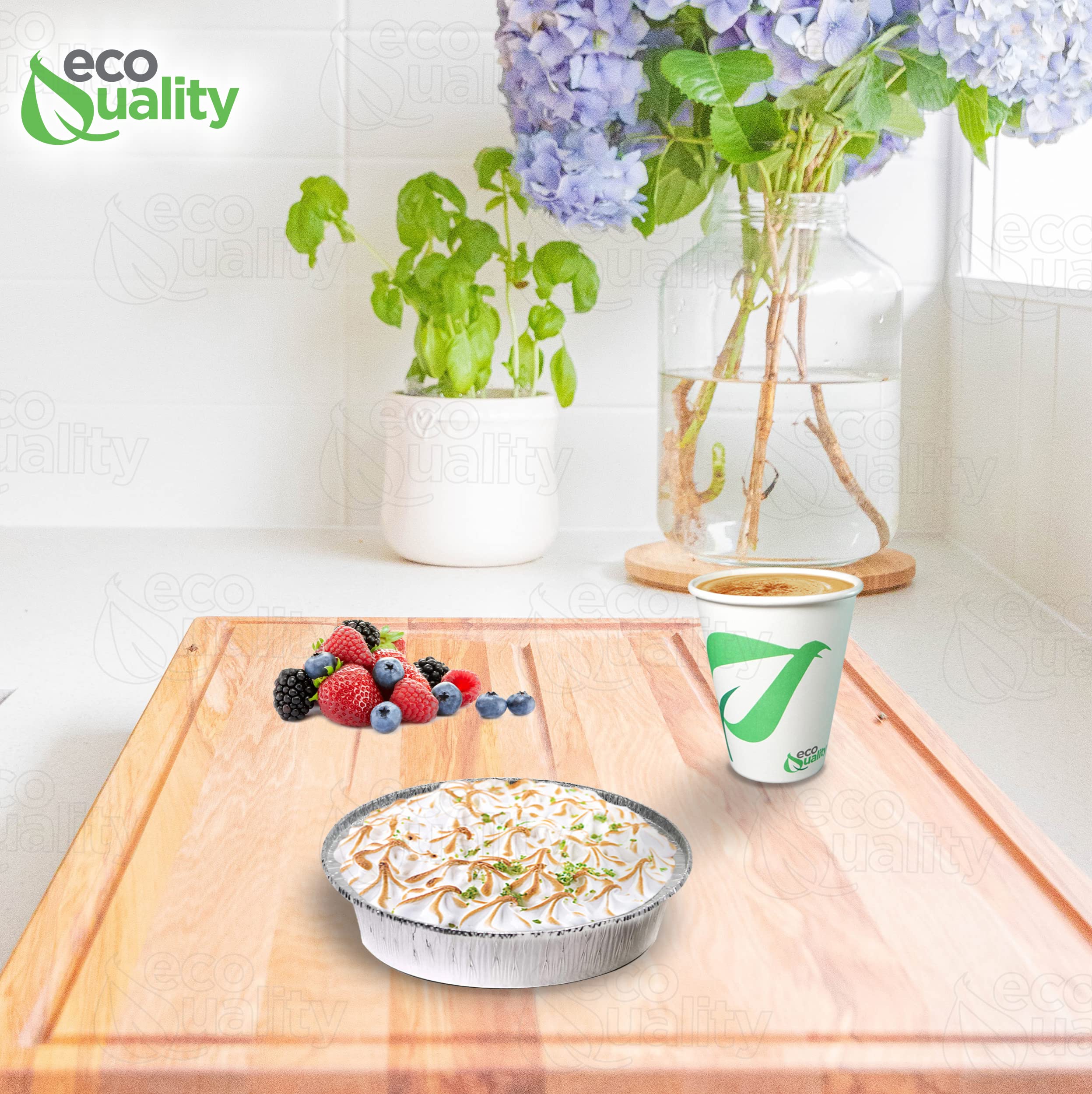 EcoQuality [500 Pack] 6 Inch Disposable Aluminum Foil Pans - Round Baking Pans for Cooking, Catering, Parties & Restaurants - Perfect for Cakes, Pies, Takeout Meals & Food Storage (No Lids)