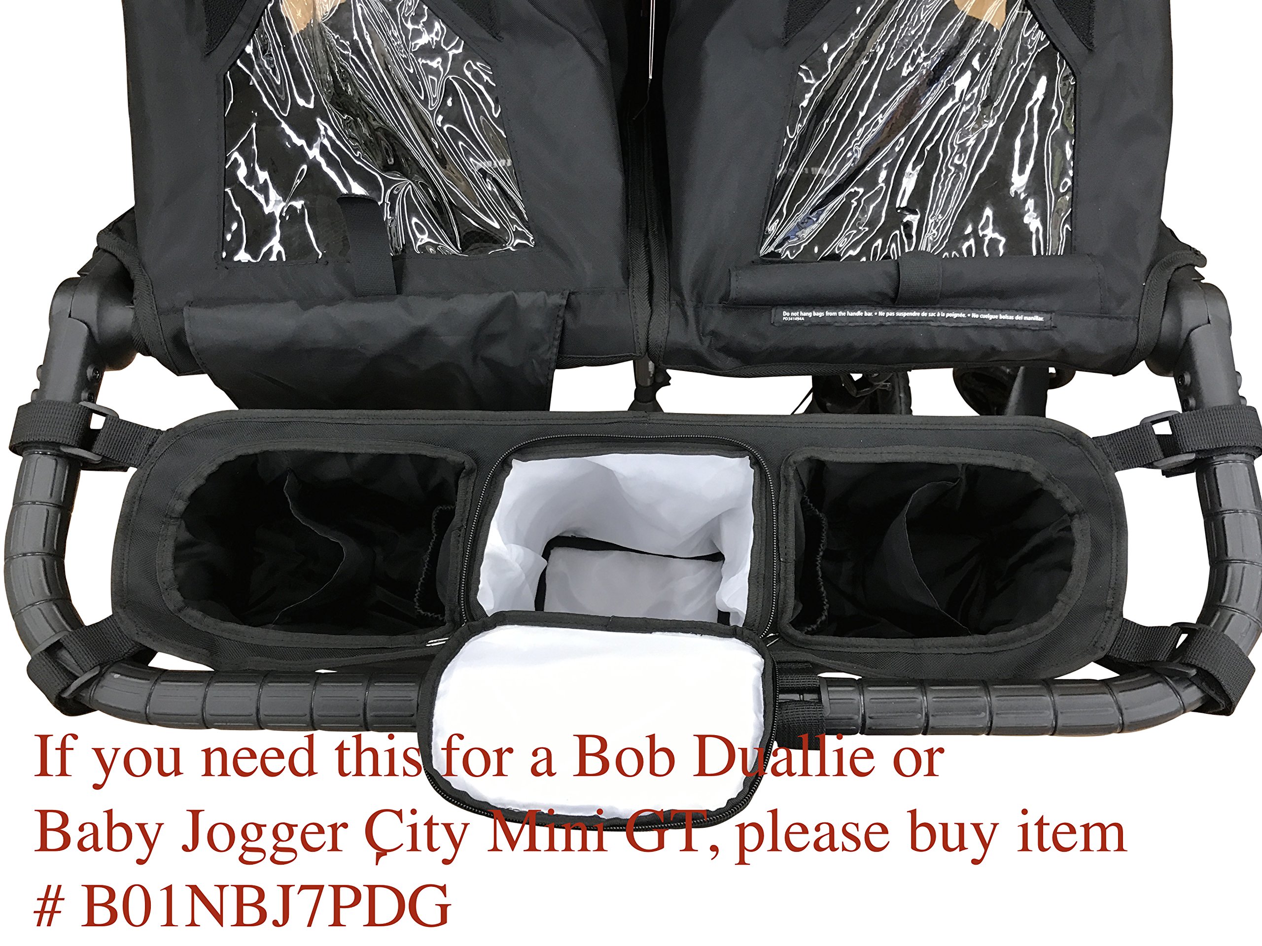 Booyah Double Stroller Organizer - Baby & Large Pet Stroller Accessory for Diapers, Toys & Essentials | Perfect for Travel, Shopping & Outdoor Adventures