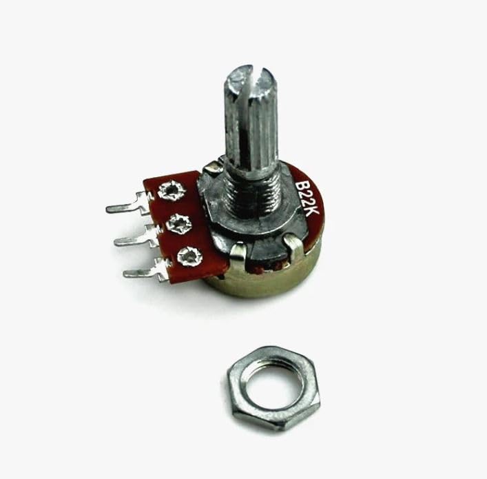100K OHM Dual Potentiometer Rotary Pot with Metal Shaft - Pack of 3 for Audio Equipment, Guitar Pedals & DIY Electronics Projects
