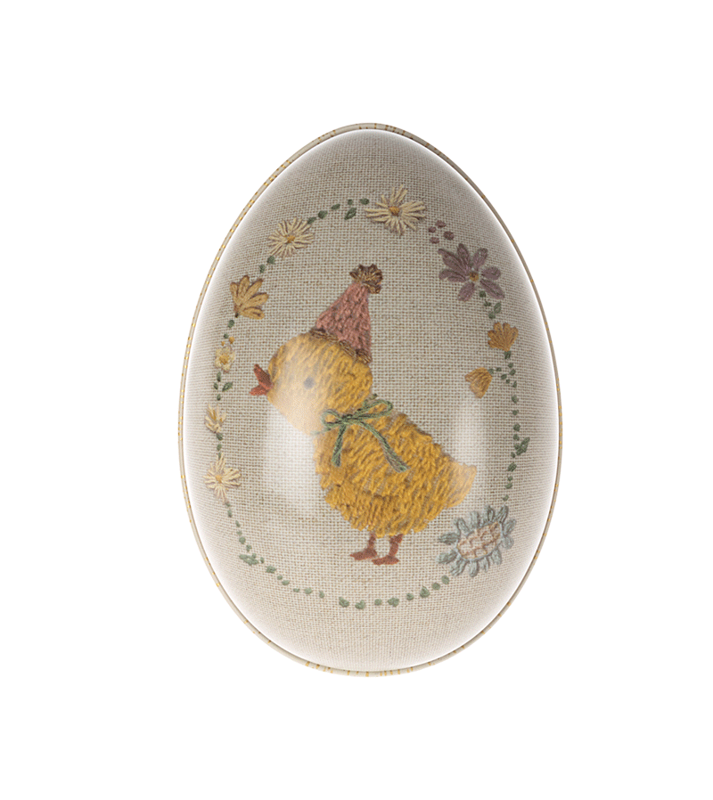 Maileg Small Tin Chicken Easter Egg - Adorable Collectible Easter Decor for Kids & Home - Perfect for Easter Baskets, Party Favors & Spring Decorations