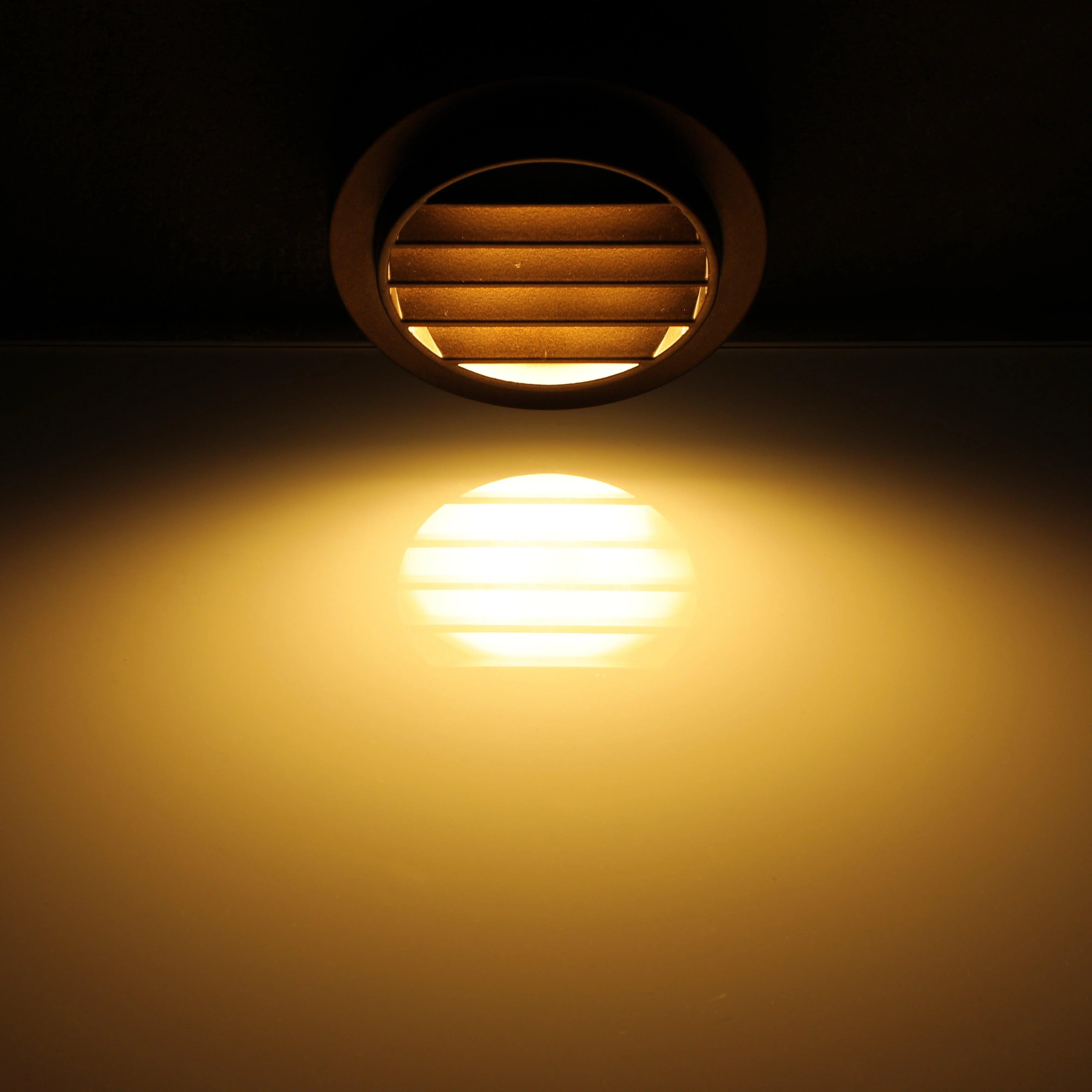 STAL02 Aluminum Round Surface Mount LED Deck Light - 3W 3000K Low Voltage Landscape Lighting for Patio, Garden, Pathway, and Outdoor Decks