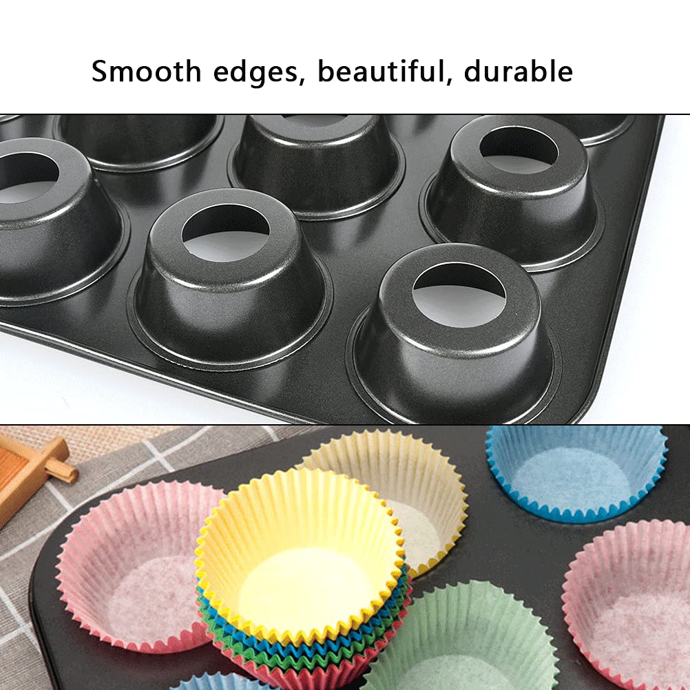 2 Pack 12-Cavity Mini Cheesecake Pan with Removable Bottom - Non-Stick Metal Baking Molds for Cupcakes, Tarts & Desserts - Dishwasher & Microwave Safe - Perfect for Parties, Holidays & Home Baking