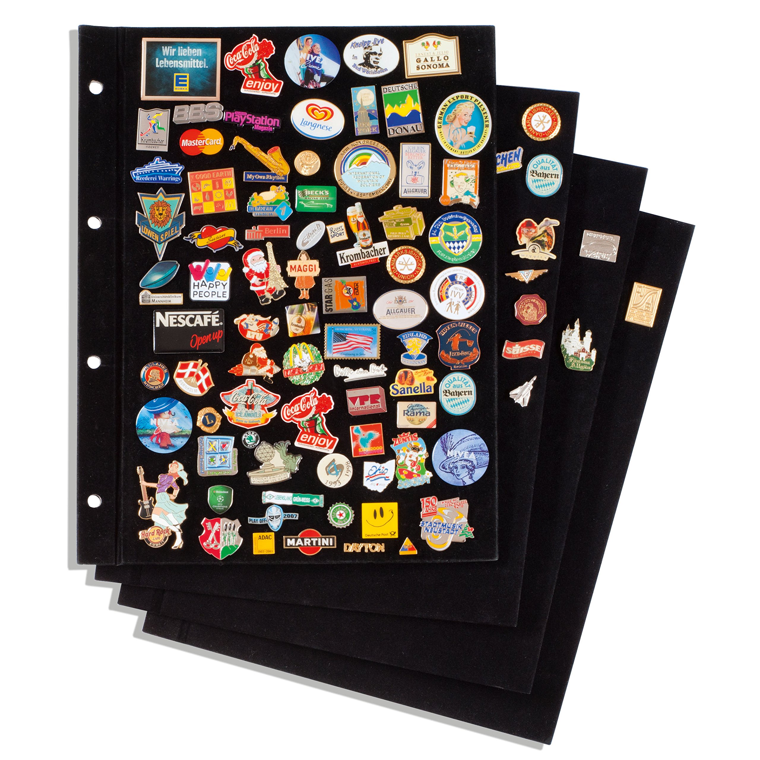 Premium Black Velvet Lighthouse Sheets for Pin Binders - 4-Pack | Perfect for Collectors, Scrapbooking & Craft Organization
