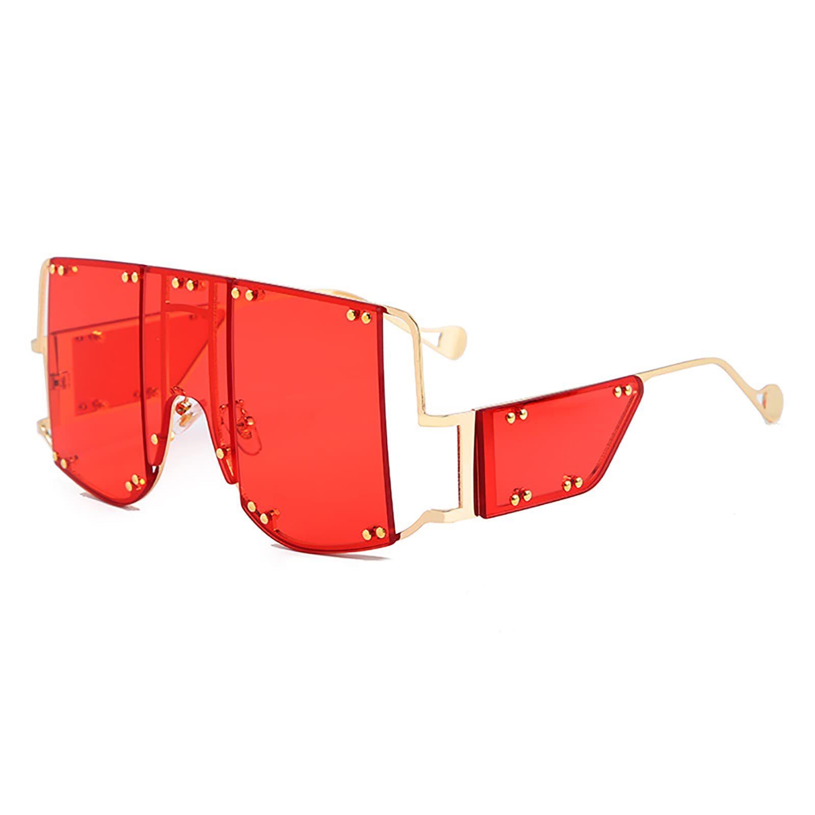 Classic Siamese One Piece Oversized Sunglasses - Rimless Retro Design for Women & Men | Perfect for Beach, Driving & Fashion Accessories