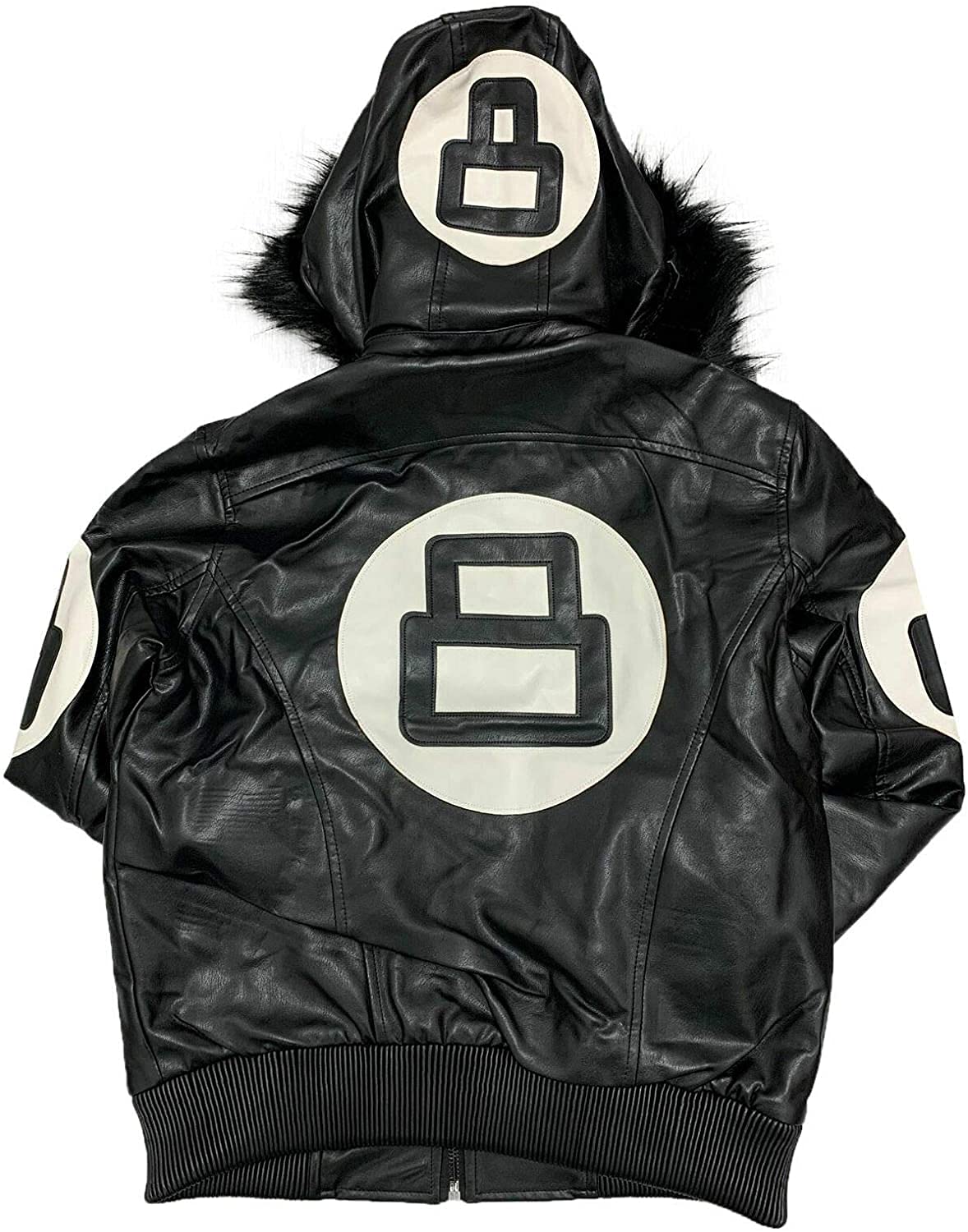 Men's 8 Ball Pool Bomber Jacket - Faux Leather & Fur Varsity Baseball Jacket | Trendy Streetwear for Casual Outings & Nightlife