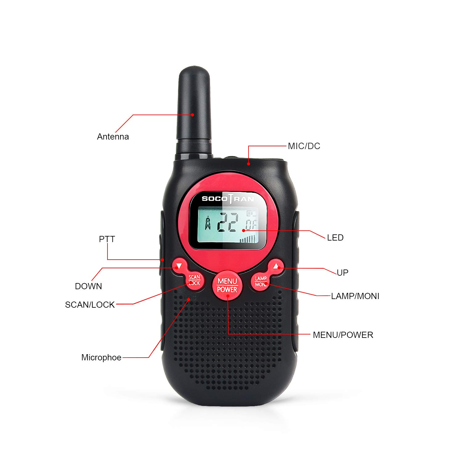 Long Range Walkie Talkies for Adults - 5 Miles Rechargeable Two Way Radios with USB Charger, 22CH, VOX, Flashlight & LCD - 2 Pack for Camping, Hiking, Road Trips & Outdoor Adventures (Li-ion Battery)