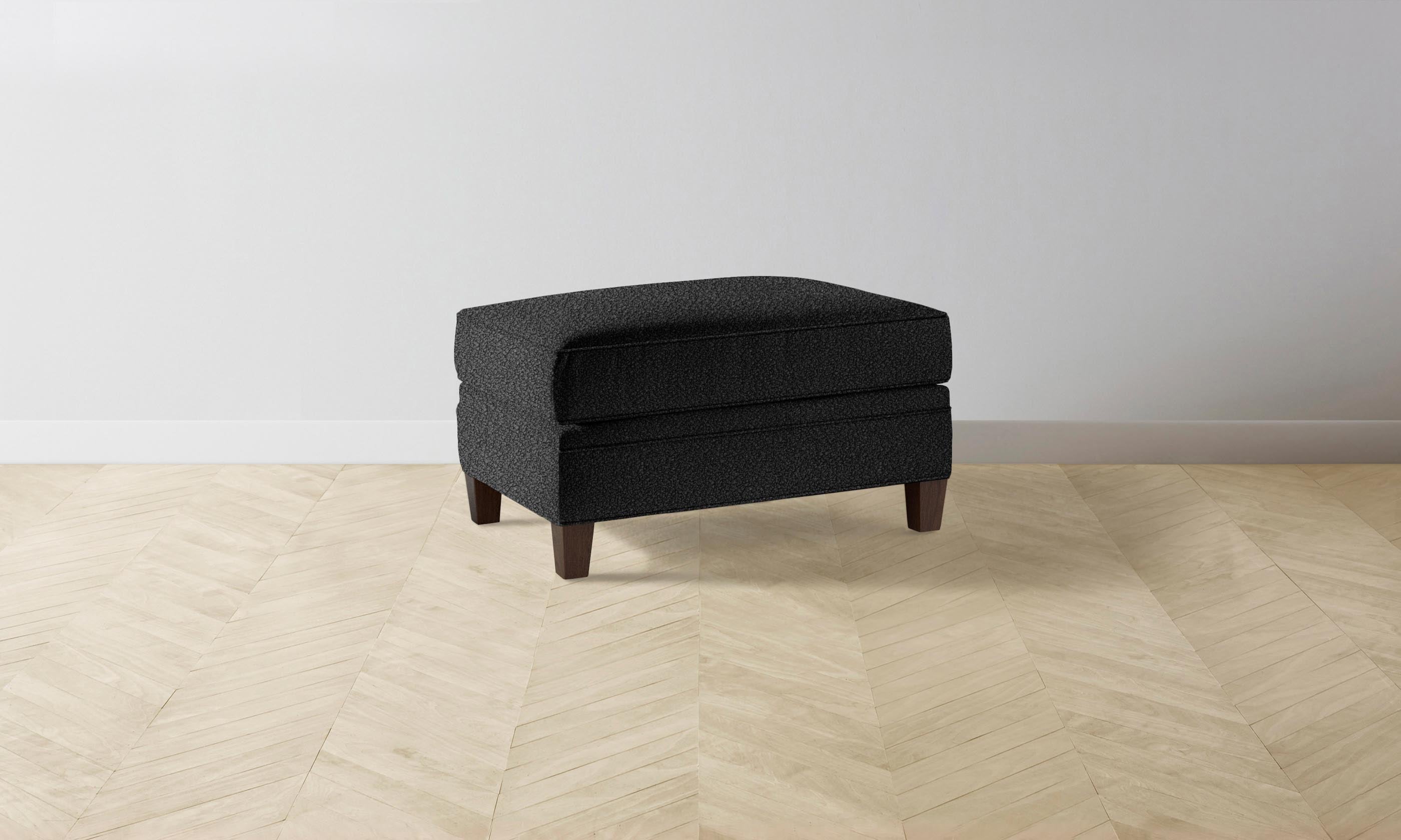Carmine Ottoman with Italian Bouclé Fabric - Water & Stain Resistant Footrest Pouf for Living Room, Bedroom & Nursery - Perfect for Relaxing, Reading & Decorating