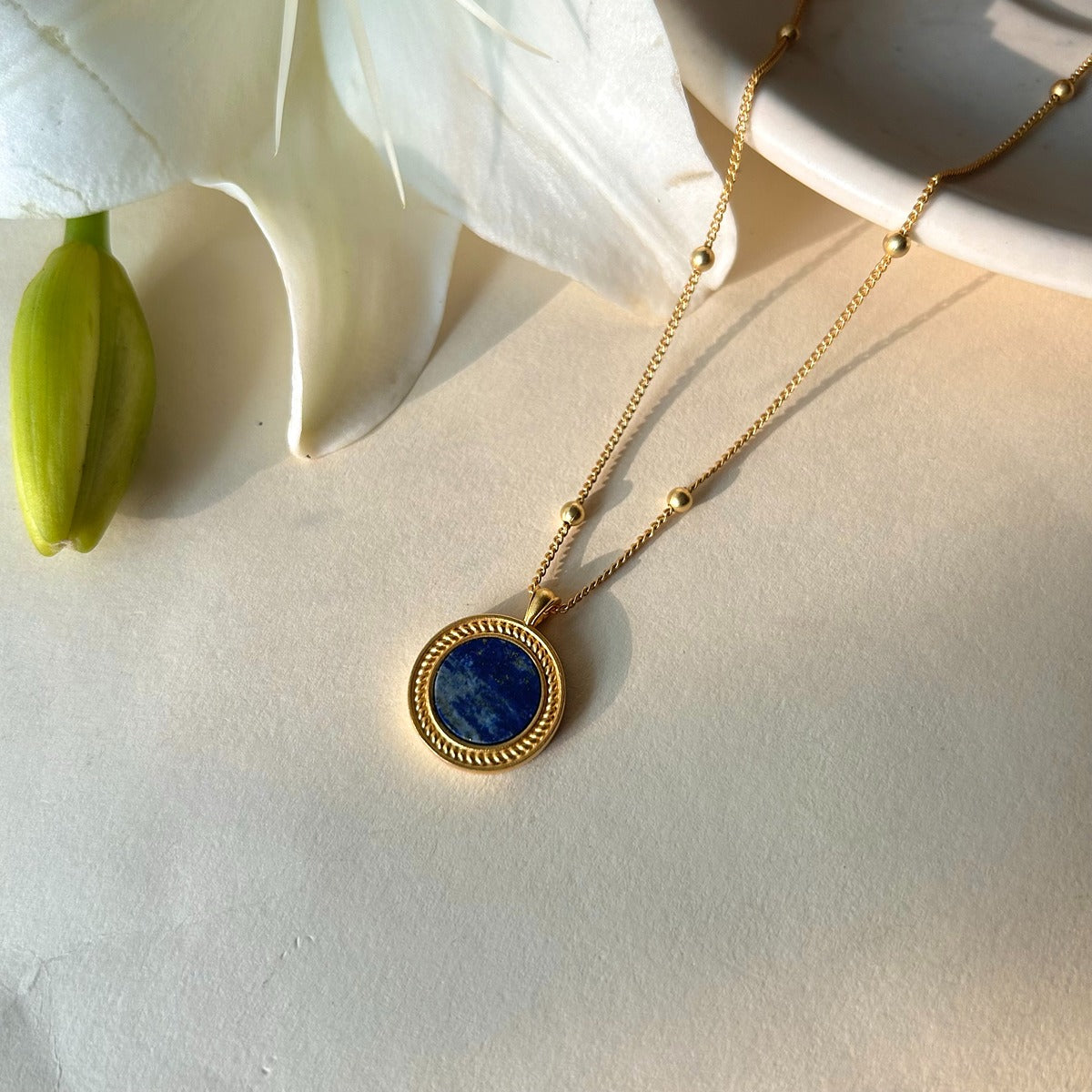 Lapis Lazuli Harmony Pendant Necklace & Stud Earrings Set - Spiritual Jewelry for Meditation, Yoga & Everyday Elegance