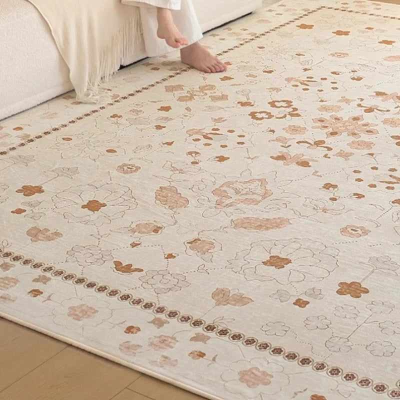 Briella Antibacterial Velvet All-Season Persian Waterproof Area Rug - Soft Non-Slip Living Room Carpet for Bedroom, Nursery & Home Decor