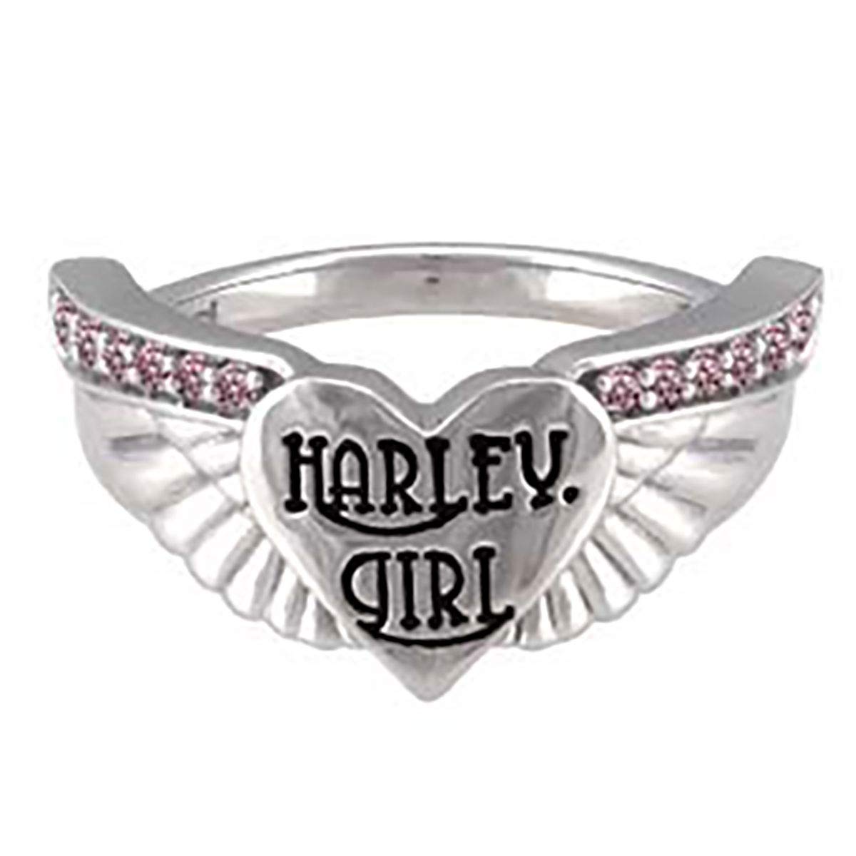 Harley-Davidson Women's Pink Bling Harley Girl Wing Ring - Size 10 | Stylish Biker Jewelry for Motorcycle Enthusiasts & Fashion Lovers | Perfect for Biker Events, Parties & Everyday Wear