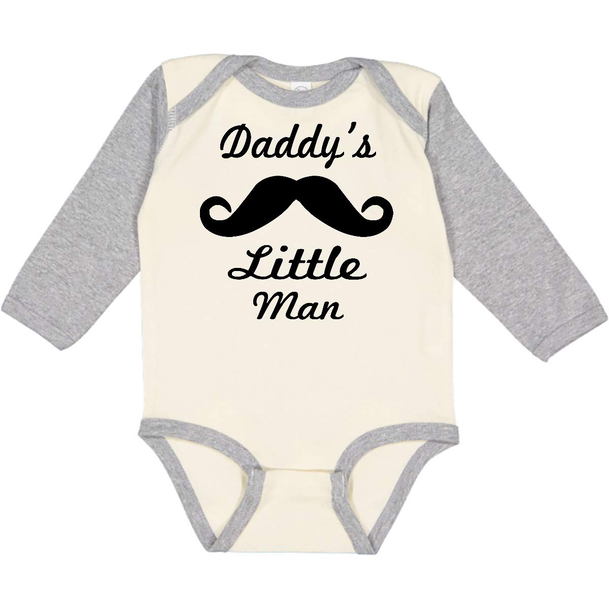 Inktastic Daddy's Little Man Baby Long Sleeve Bodysuit - Cute Infant Outfit for Boys, Father-Son Matching, Newborn Photography, Family Events & Everyday Wear