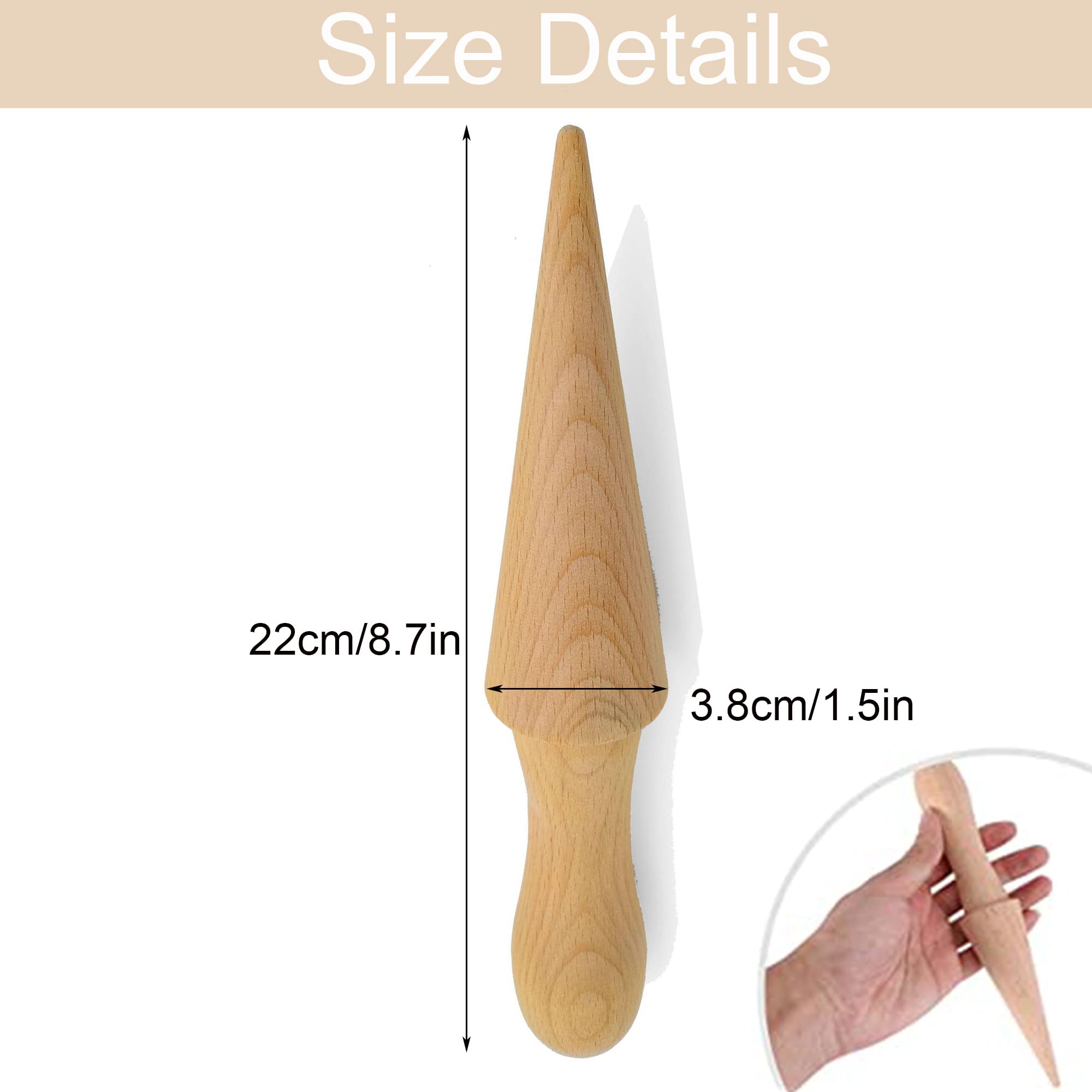 YZSZ Reusable Ice Cream Cone Molds - DIY Waffle Cone Maker for Homemade Ice Cream Cones & Waffles (Beech Wood) - Perfect for Home Baking, Party Treats & Ice Cream Shops