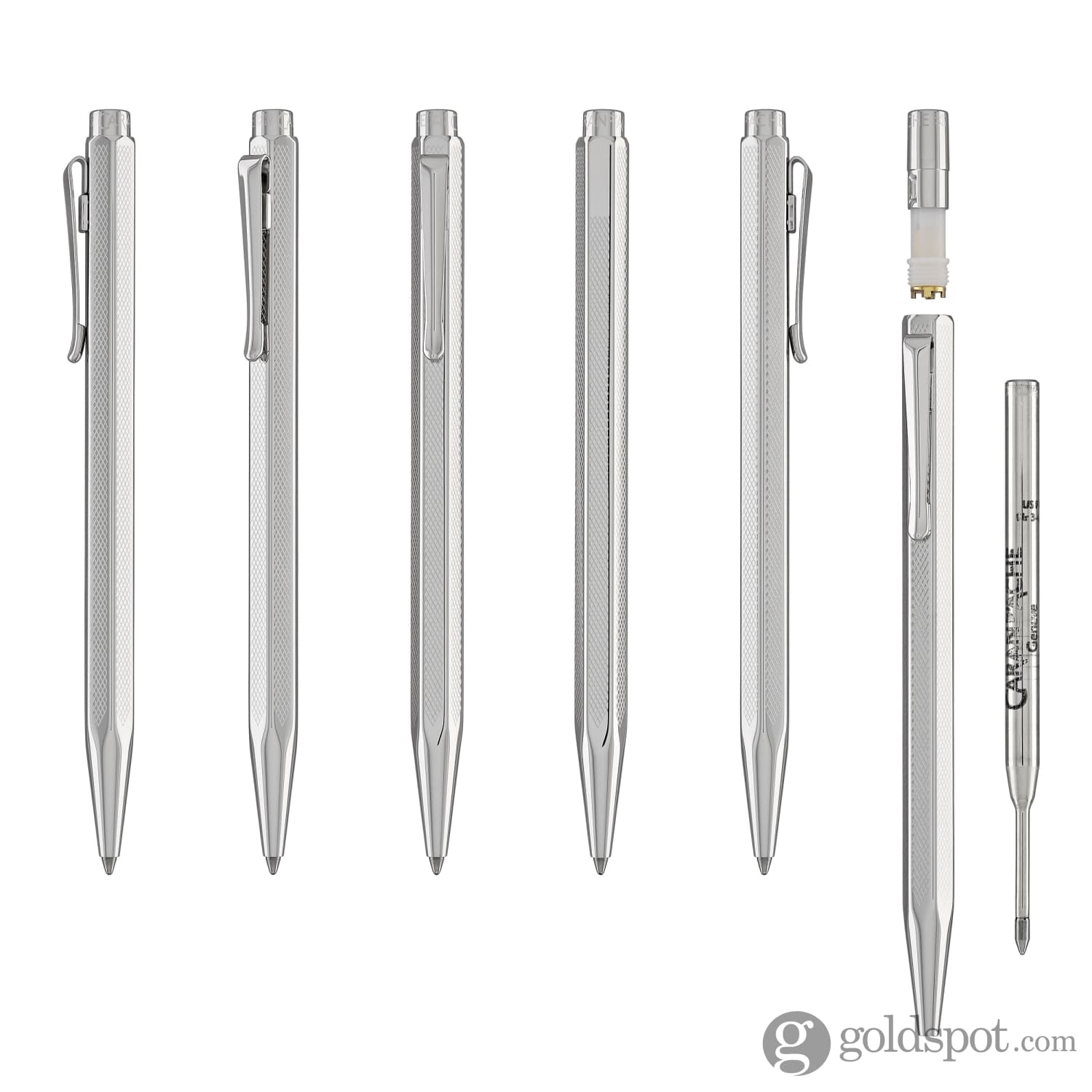 Premium Caran d'Ache Ecridor Retro Silver Plated Palladium Ballpoint Pen - Elegant Writing Instrument for Office, Business Gifts & Luxury Collectors
