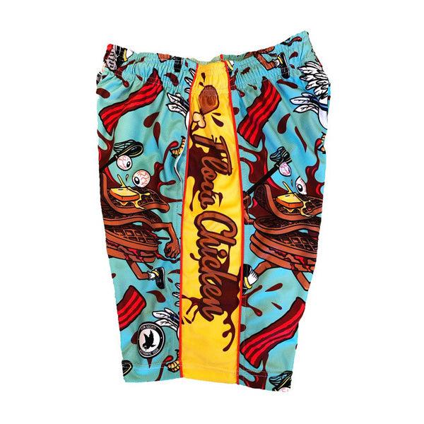 Boys' Chicken & Waffles Print Attack Shorts - Comfortable Cotton Casual Shorts for Kids, Perfect for Summer Playdates and Outdoor Adventures