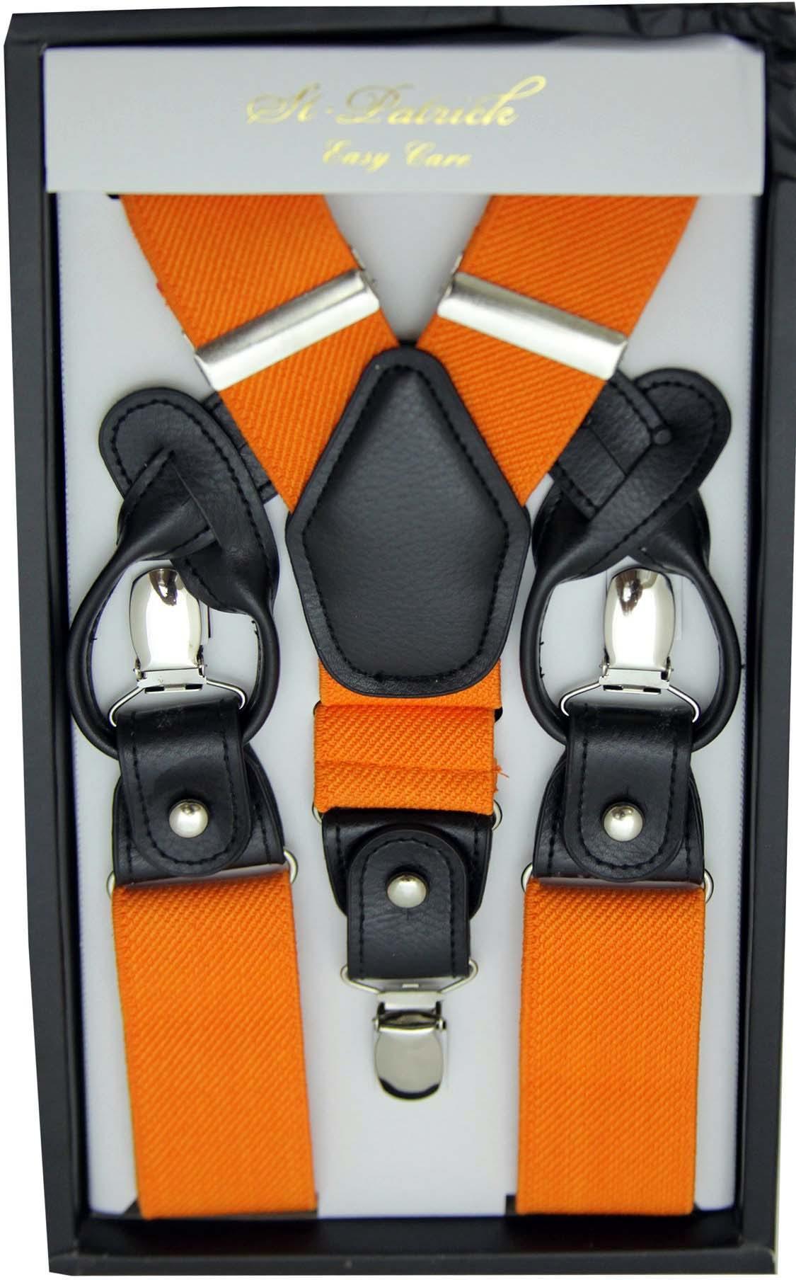 Orange Convertible Suspenders Clip & Button - Adjustable Fashion Accessory for Men & Women - Perfect for Formal Wear, Vintage Style, and Everyday Outfits