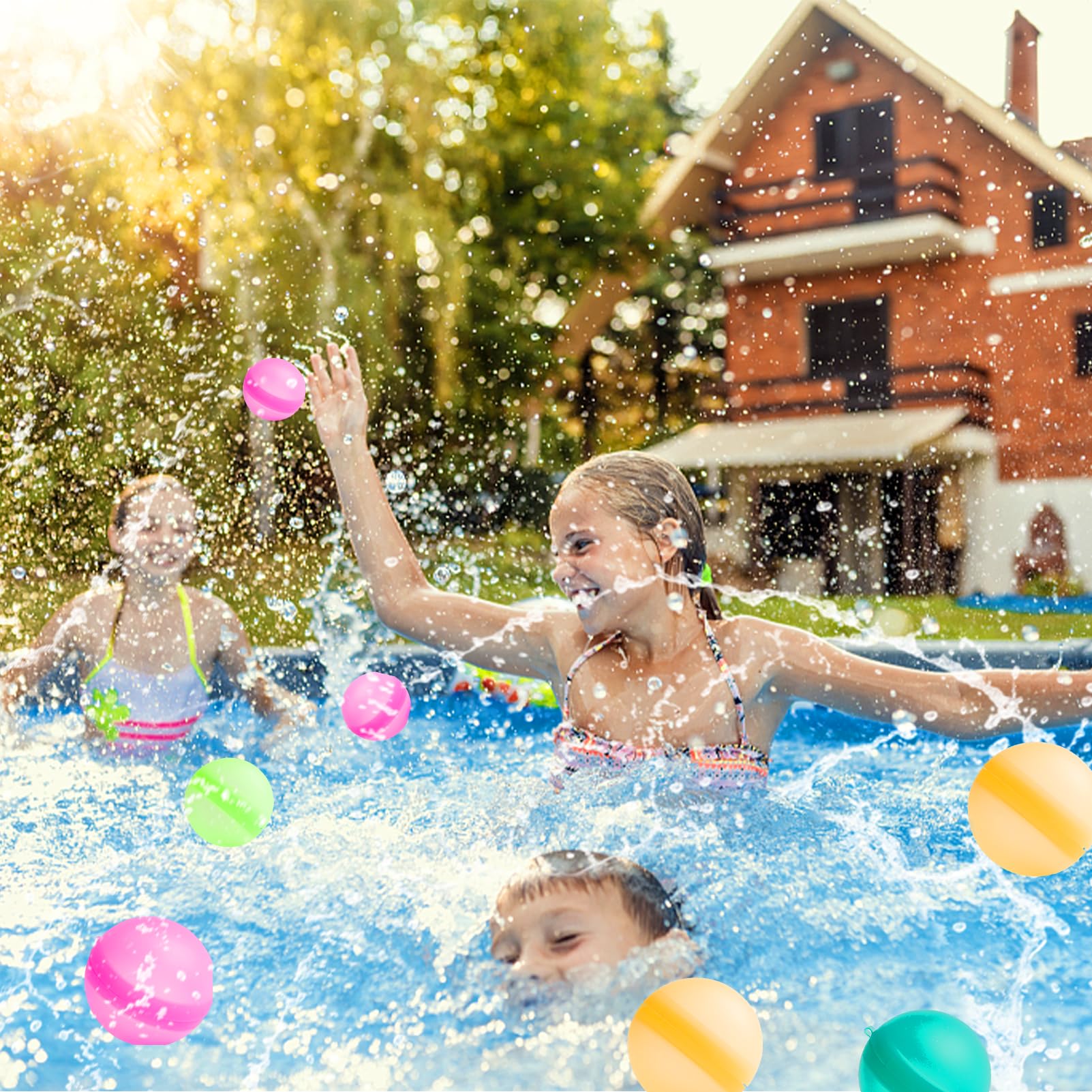 8 Self-Sealing Water Balloons - Reusable Silicone Water Bombs for Kids, Summer Outdoor Water Play, Pool, Beach, Water Toys for Backyard Fun & Splash Battles