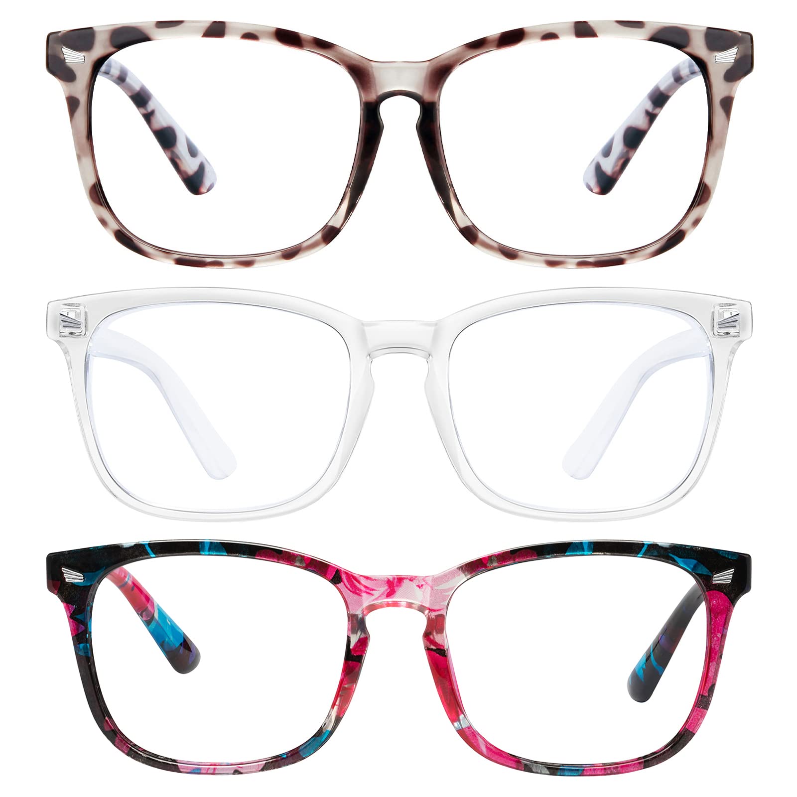 HUNSQUER Blue Light Blocking Glasses for Women & Men - Anti Eyestrain Computer Glasses for Screen Time, Gaming & Office Work