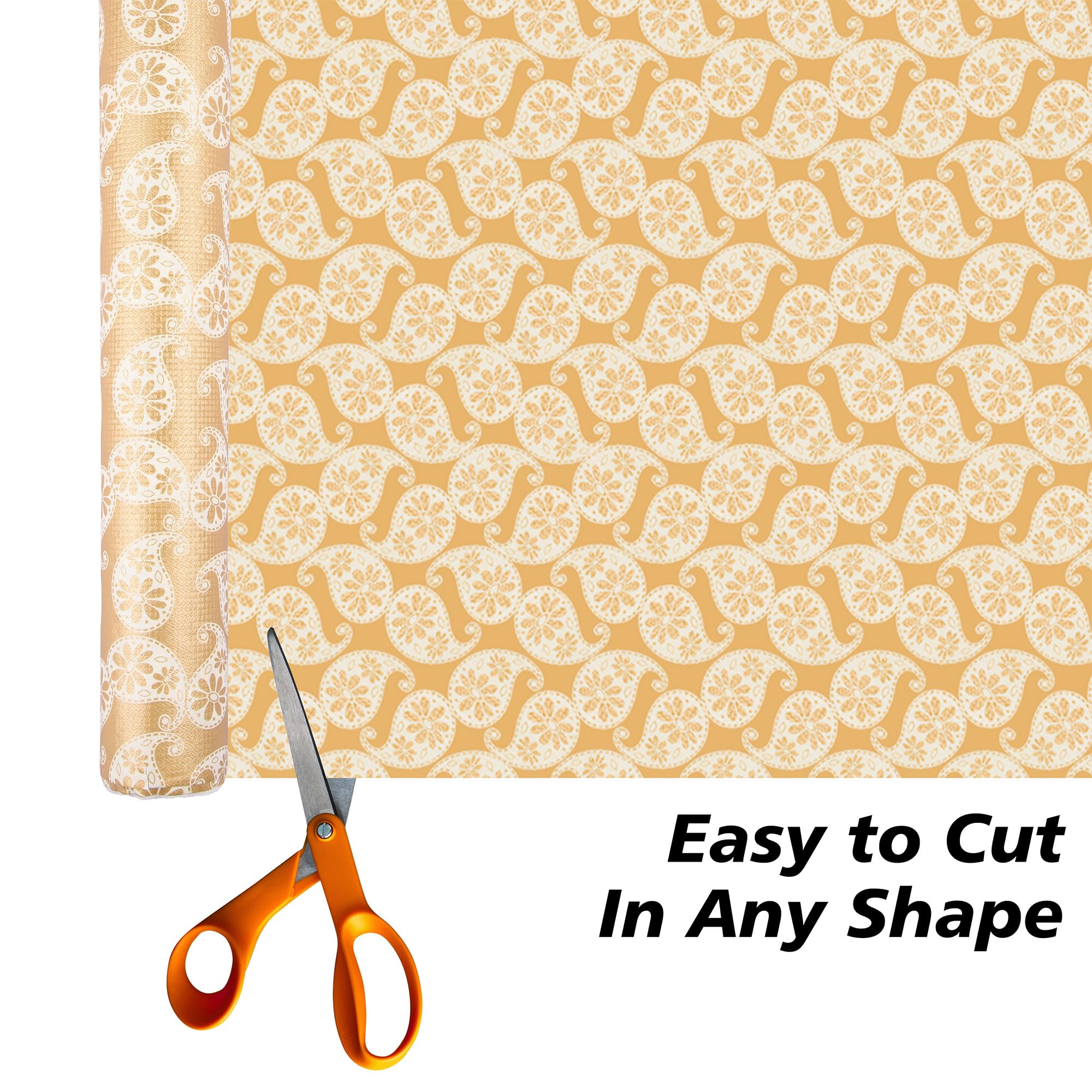 Kuber Industries Non-Slip Shelf Liner | Durable Kitchen Cabinet & Drawer Protector | Dot Pattern Shelf Mat | 10 Meter Roll | Golden | Ideal for Pantry, Bathroom & Wardrobe Organization