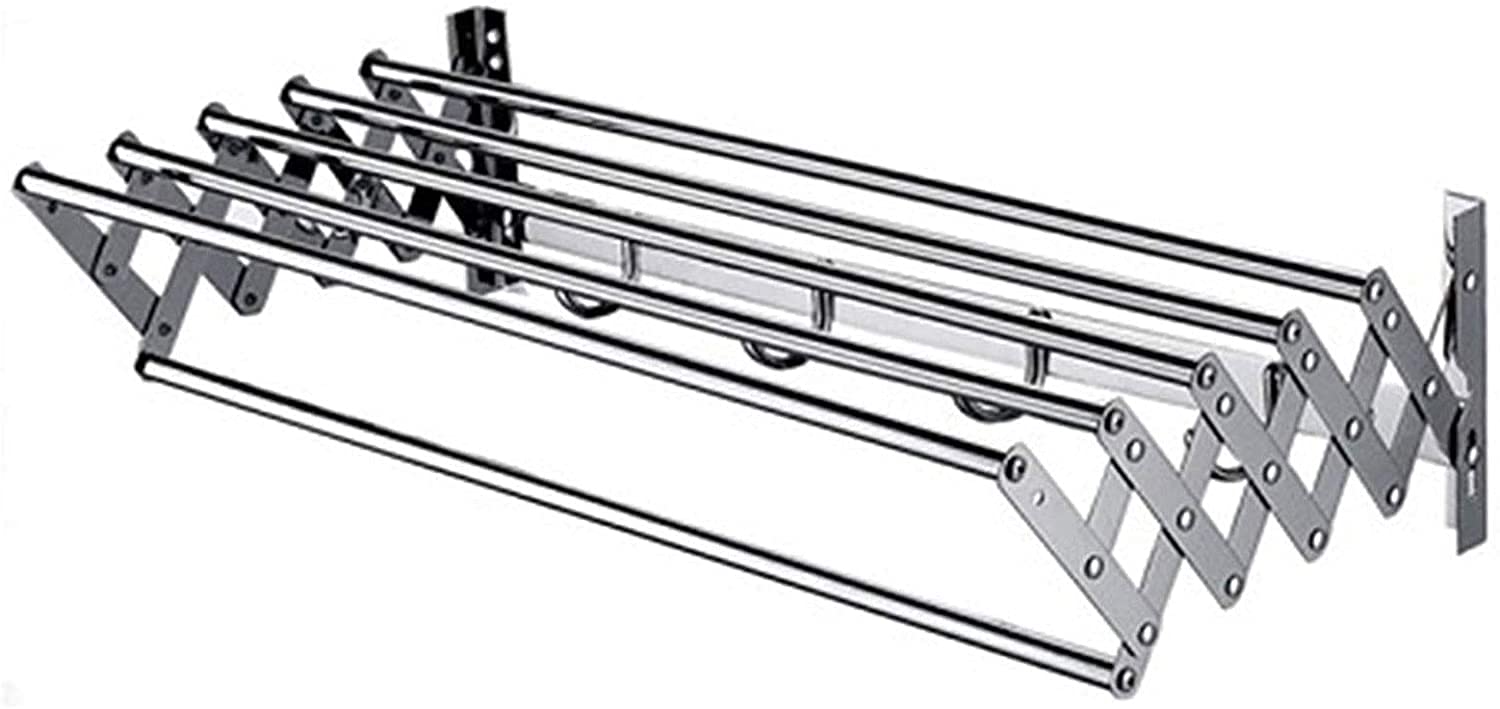 Wall Mounted Folding Laundry Drying Rack - Space Saving Clothes Hanger for Shirts, Pants, Towels & Shoes | Indoor & Outdoor Use | Compact Storage (27.6 Inch) - Perfect for Apartments, Dorms, RVs & Small Spaces