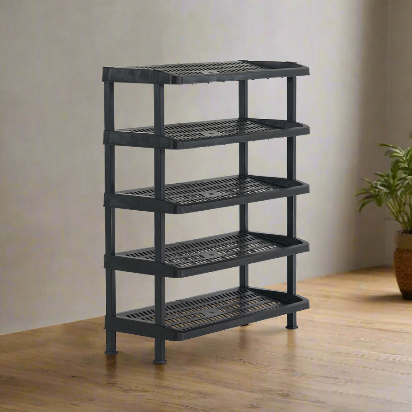 5-Tier Shoe Rack Organizer - Space Saving Storage for Entryway, Closet & Bedroom - Sturdy Metal Shoe Shelf for Sneakers, Boots & Sandals (Black, 34.2