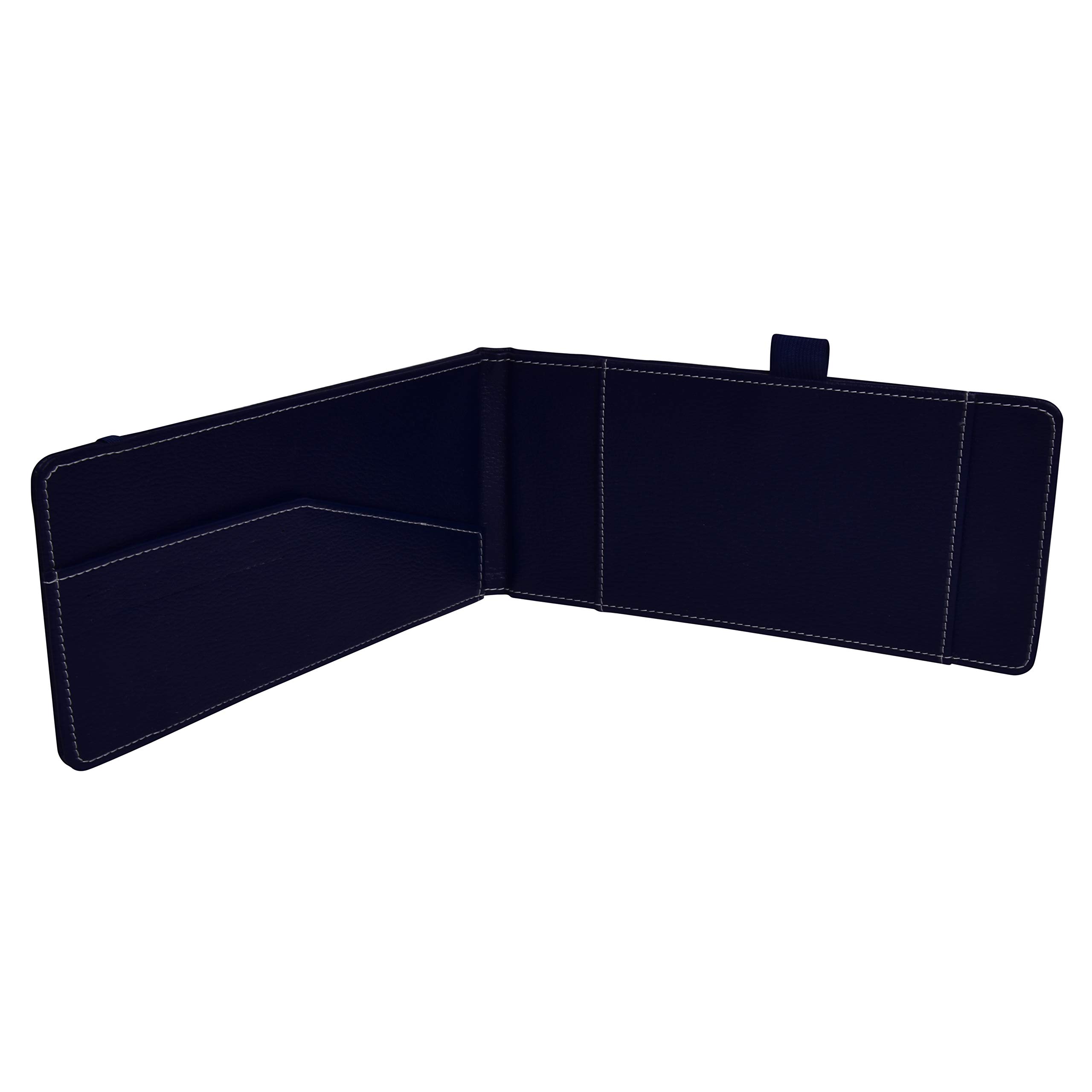 Genuine Leatherette Checkbook Holder & Card Organizer - Navy Blue Wallet for Checks, Credit Cards, and IDs | Perfect for Office, Travel, and Everyday Use