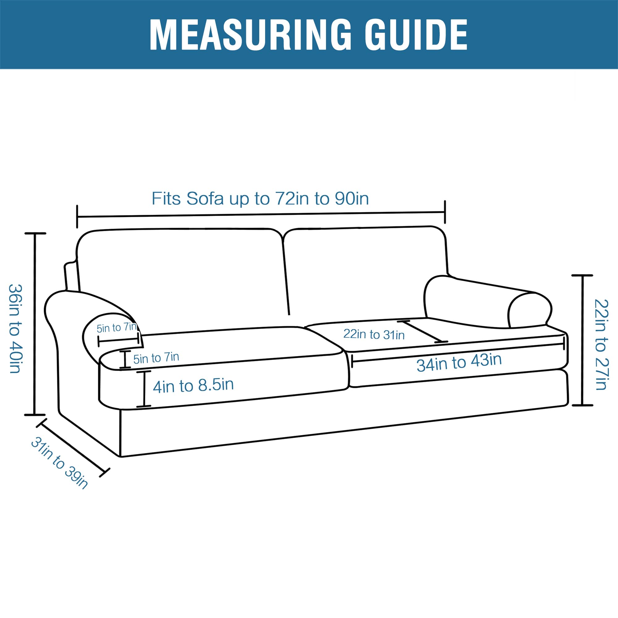 H.VERSAILTEX 3-Piece Velvet Sofa Slipcover Set - Stretch T-Cushion Couch Cover, Thick Furniture Protector for 2-Cushion Sofa with Washable Taupe Covers | Perfect for Living Room, Family Room & Home Decor