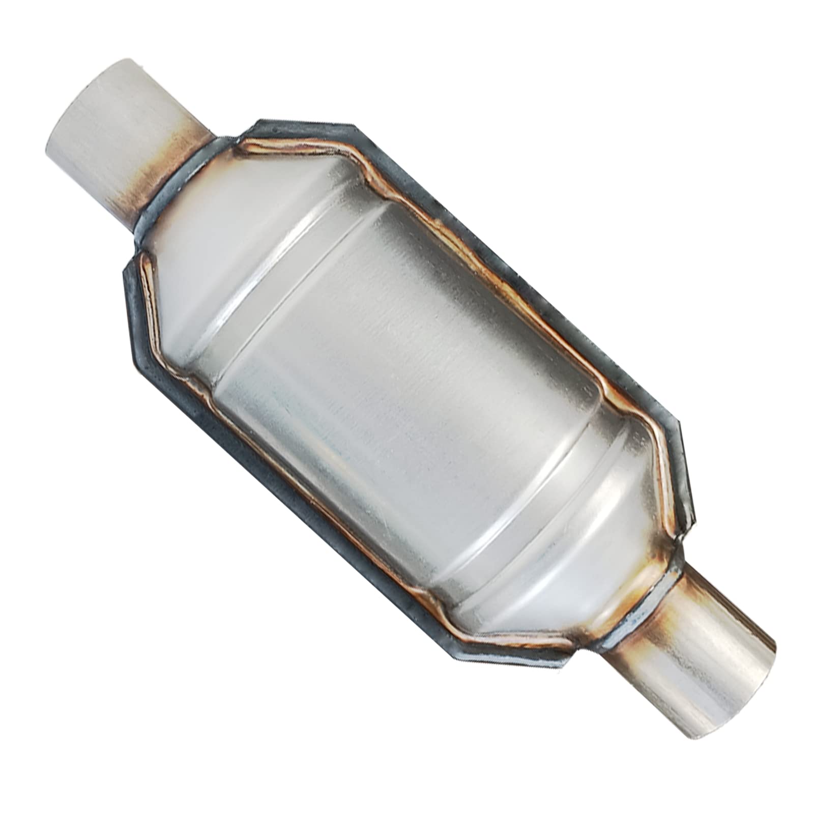 2 Inch Inlet/Outlet Universal Catalytic Converter with Heat Shield - Stainless Steel EPA Compliant - Compatible with Most Cars, Trucks & SUVs - Improves Exhaust Flow & Reduces Emissions - Perfect for Performance Upgrades & Emissions Compliance