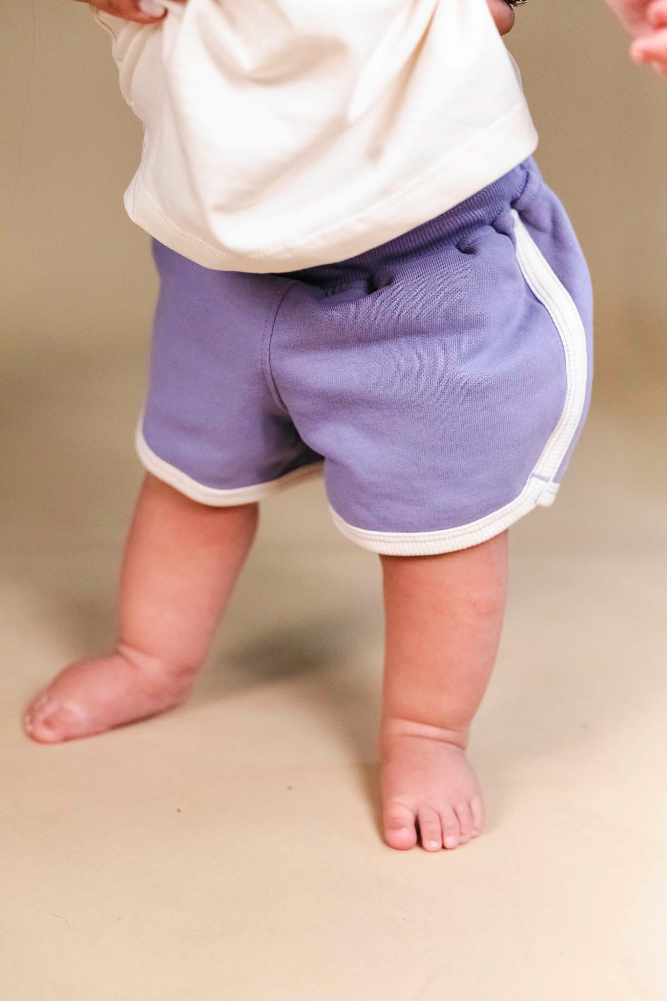 Purple Concrete Sweatshorts for Baby Girls - Soft & Comfortable Casual Wear for Playtime & Outings
