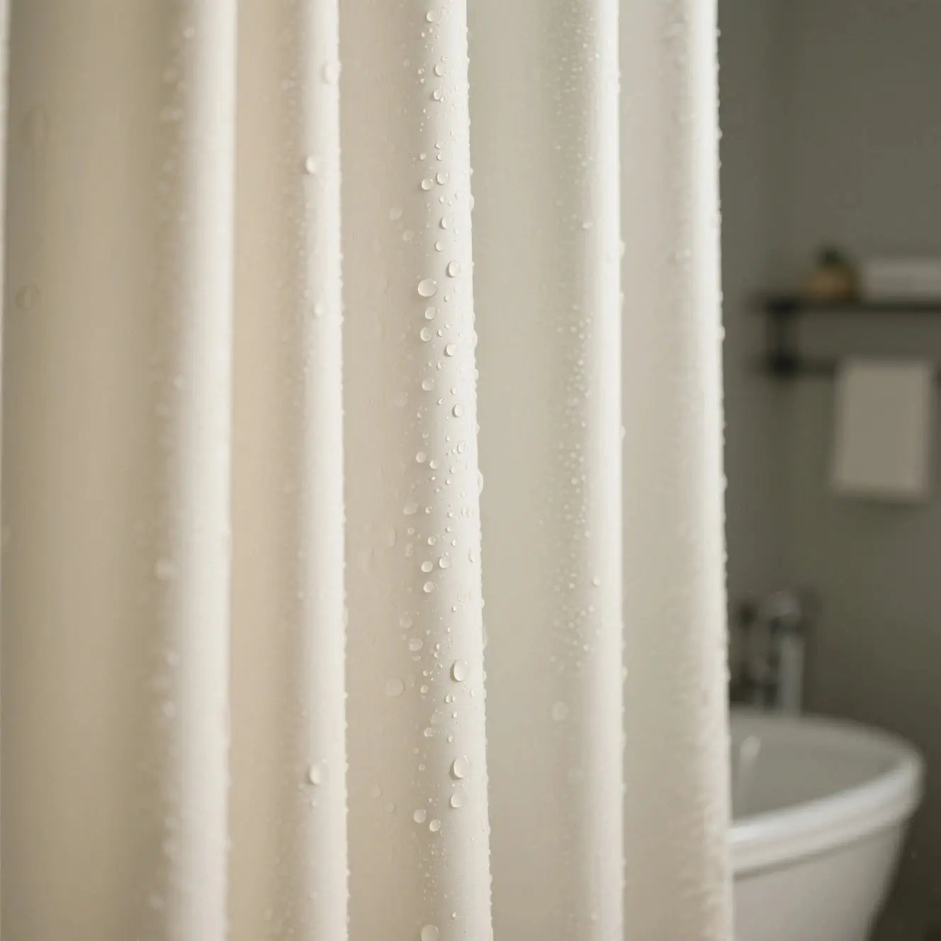 Premium Waterproof Shower Curtain - Heavy Duty PEVA Fabric, Mold & Mildew Resistant Bathroom Curtain with Rustproof Grommets - Perfect for Bathrooms, Showers & Wet Areas
