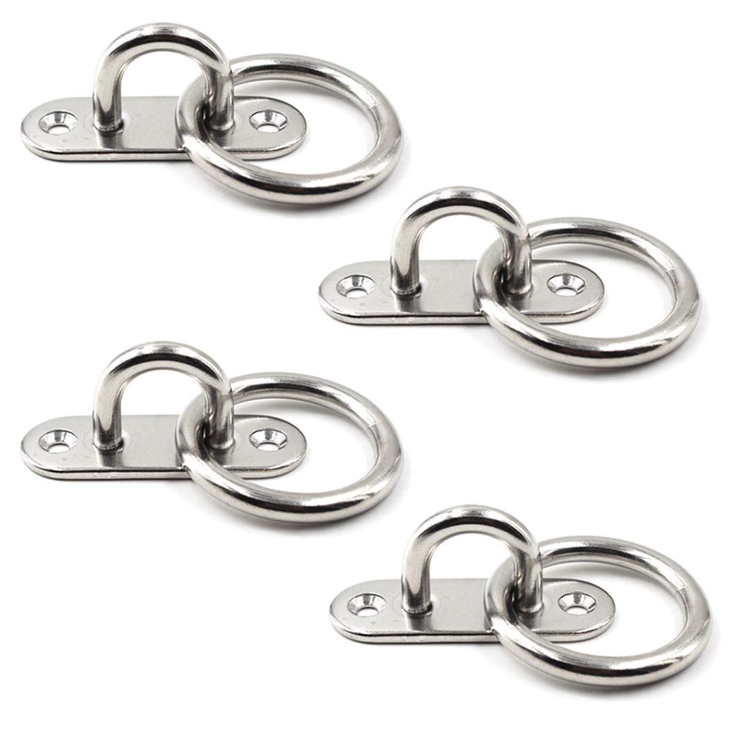 Heavy Duty 304 Stainless Steel Ceiling & Wall Mount Hook with Ring (5mm/3/16