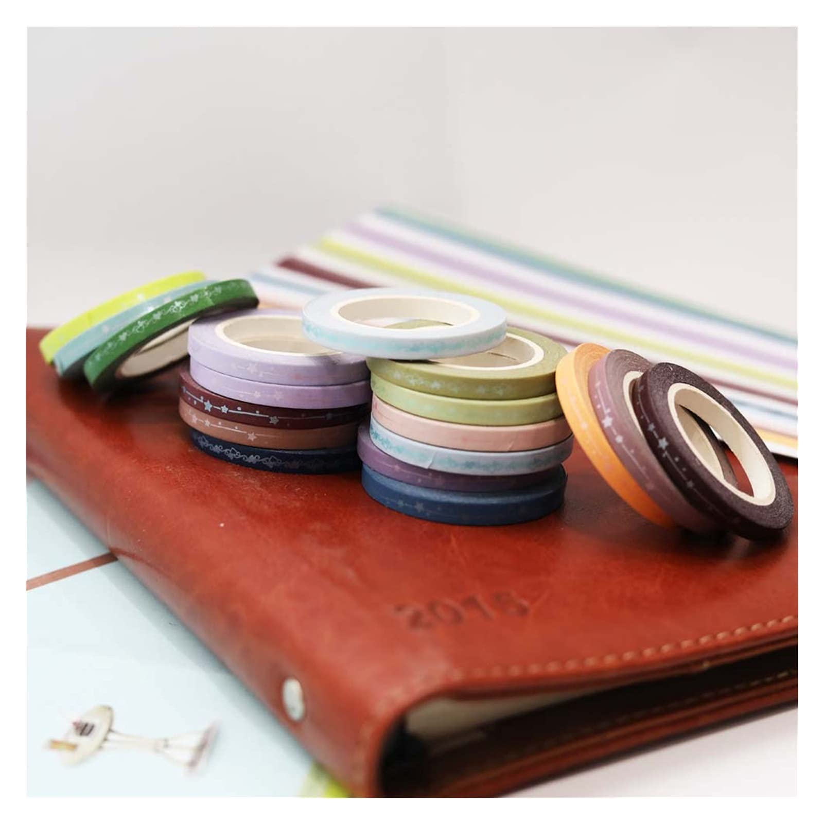 9.1M Gradient Color Washi Tape Set - 13 Decorative Tapes for Scrapbooking, Journaling, DIY Crafts & Stationery - Mixed Color7 Collection for Bullet Journals, Gift Wrapping & Home Decor