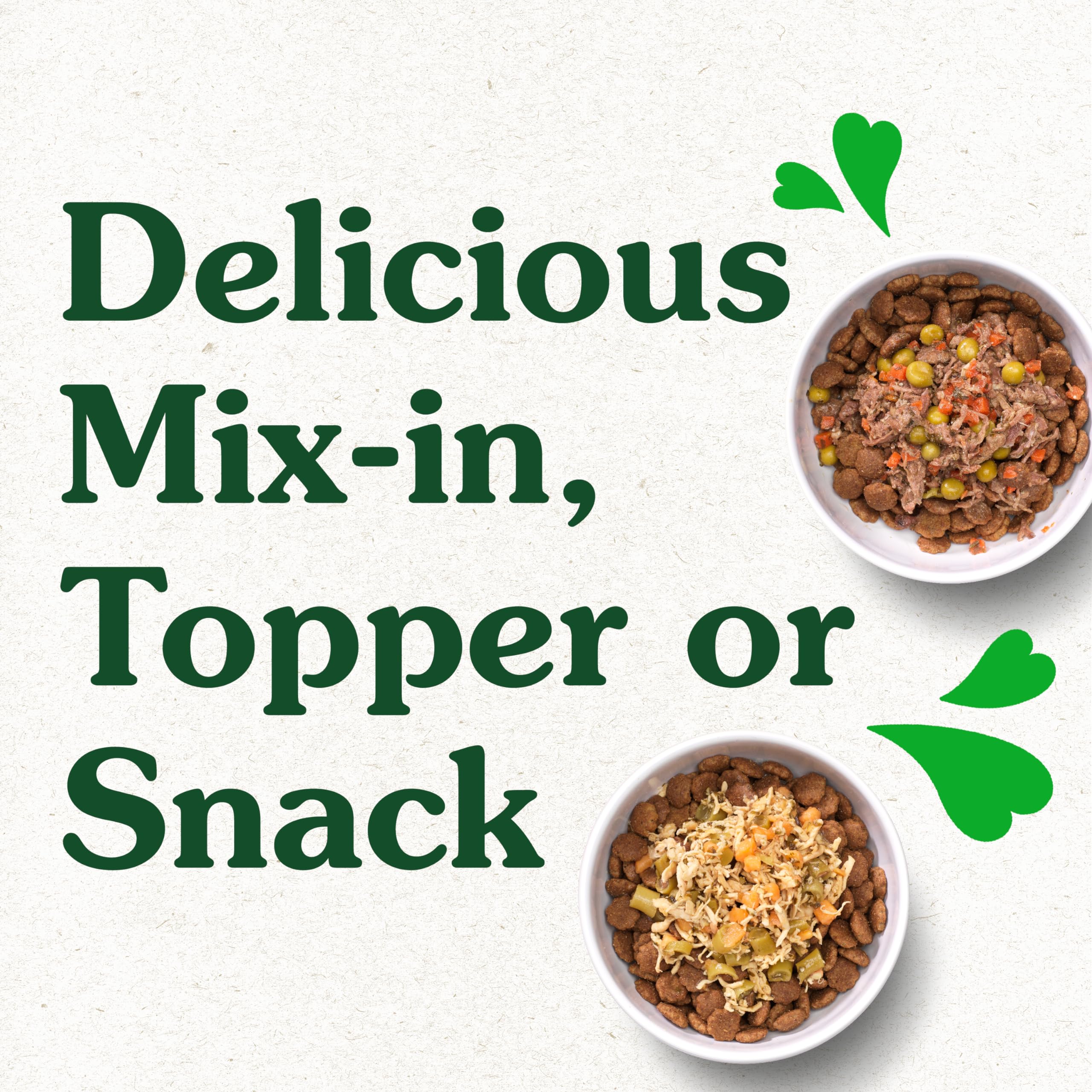 Greenies Smart Topper High Protein Wet Dog Food Mix-in - Chicken, Green Beans & Sweet Potatoes + Beef, Peas & Carrots Variety Pack (8 x 2oz Trays) - Perfect for Picky Eaters & Meal Toppers
