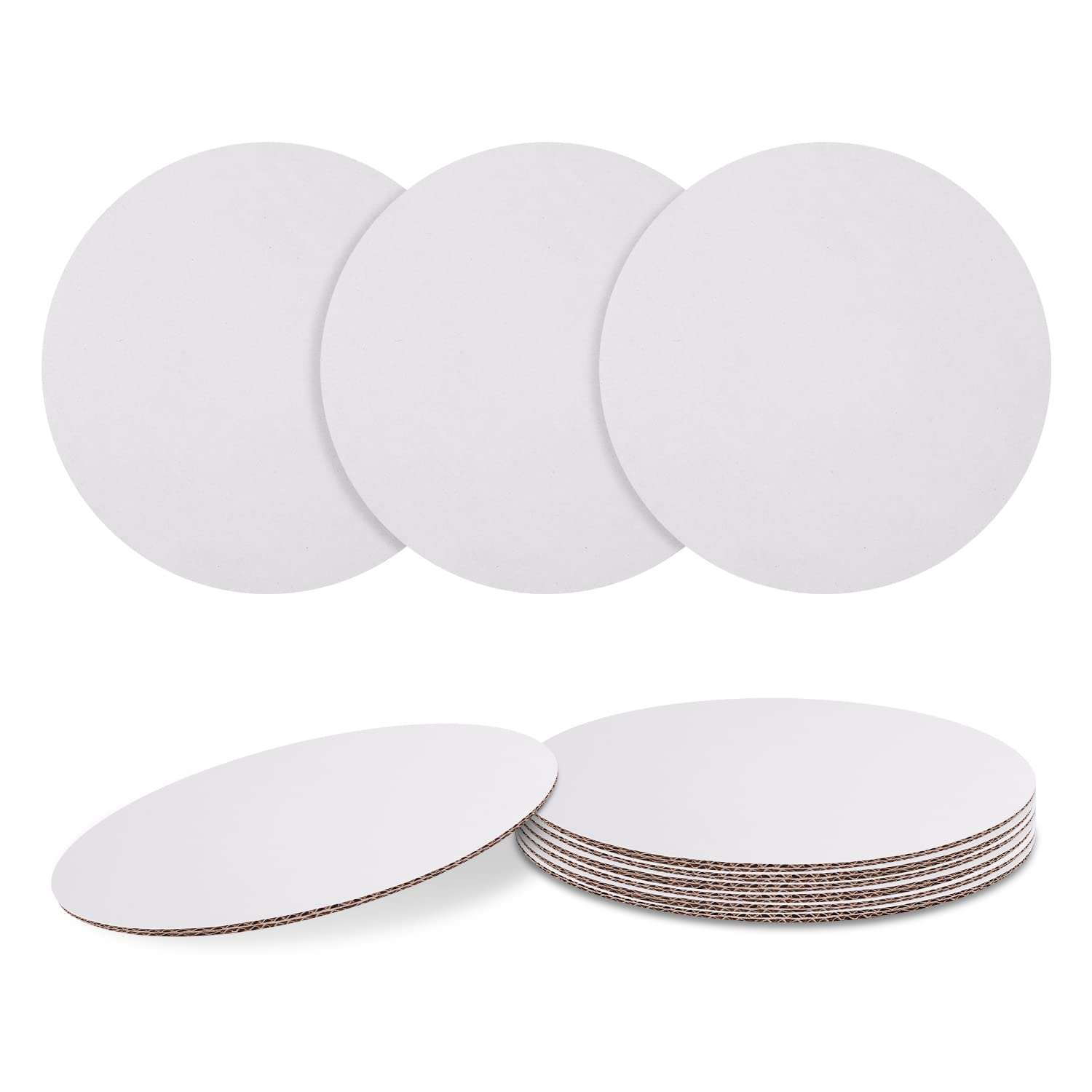 SAVITA 10-Pack 7.5 Inch White Cardboard Cake Plates - Round Cake Base Circles for Baking & Decorating | Perfect for Birthday Cakes, Wedding Cakes, Cupcakes & Dessert Displays