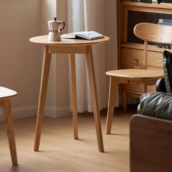 Solid Oak Wood Side Table - Rustic End Table for Living Room, Bedroom, or Patio - Perfect for Coffee, Books, and Decor