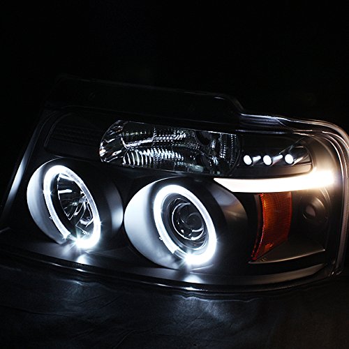 AKKON Black Halo Projector LED Headlights & Full LED Tail Lights for 2004-2008 Ford F150 F-150 - Upgrade Your Truck's Style & Night Visibility for Off-Roading & City Driving